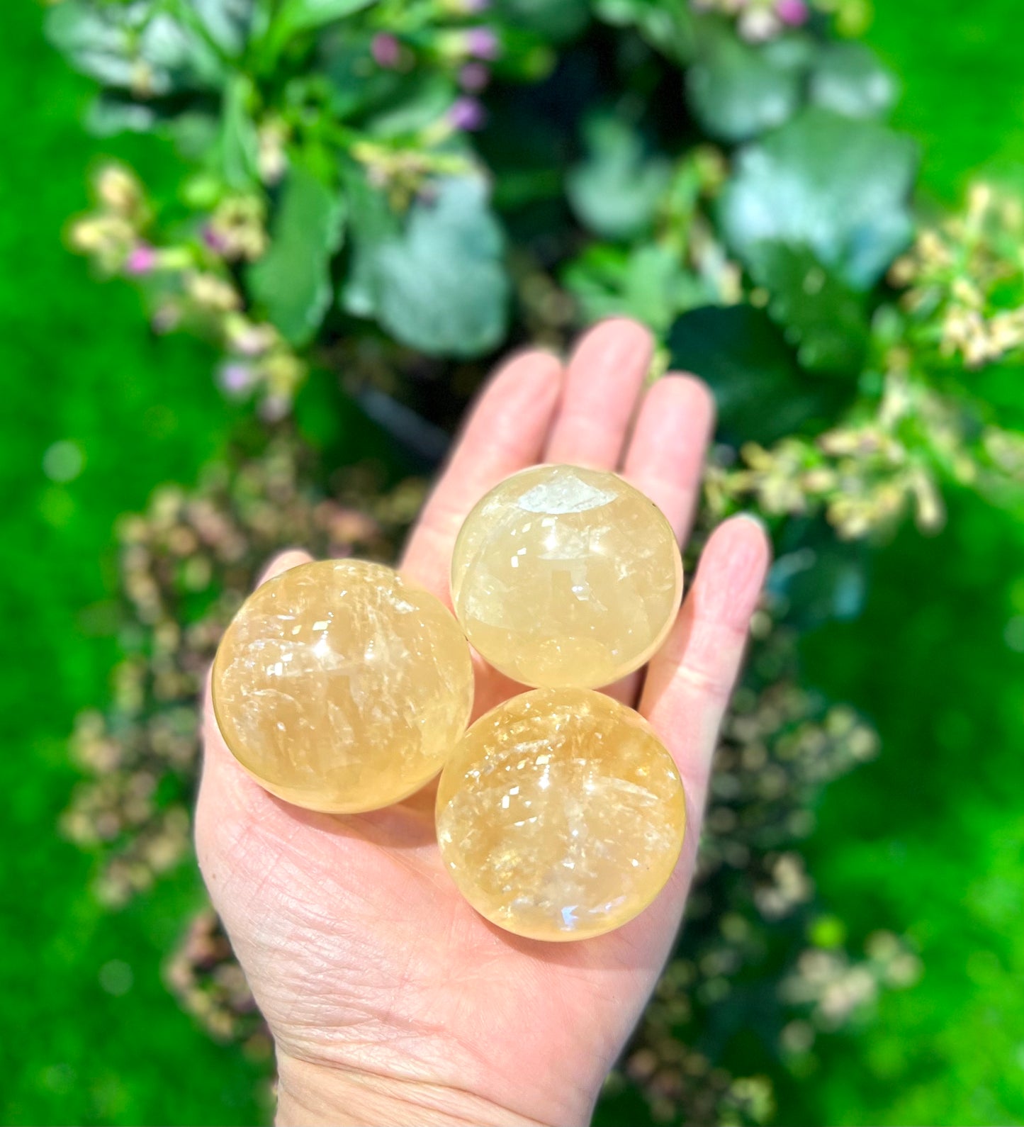 4 lbs Natural Honey Calcite Sphere