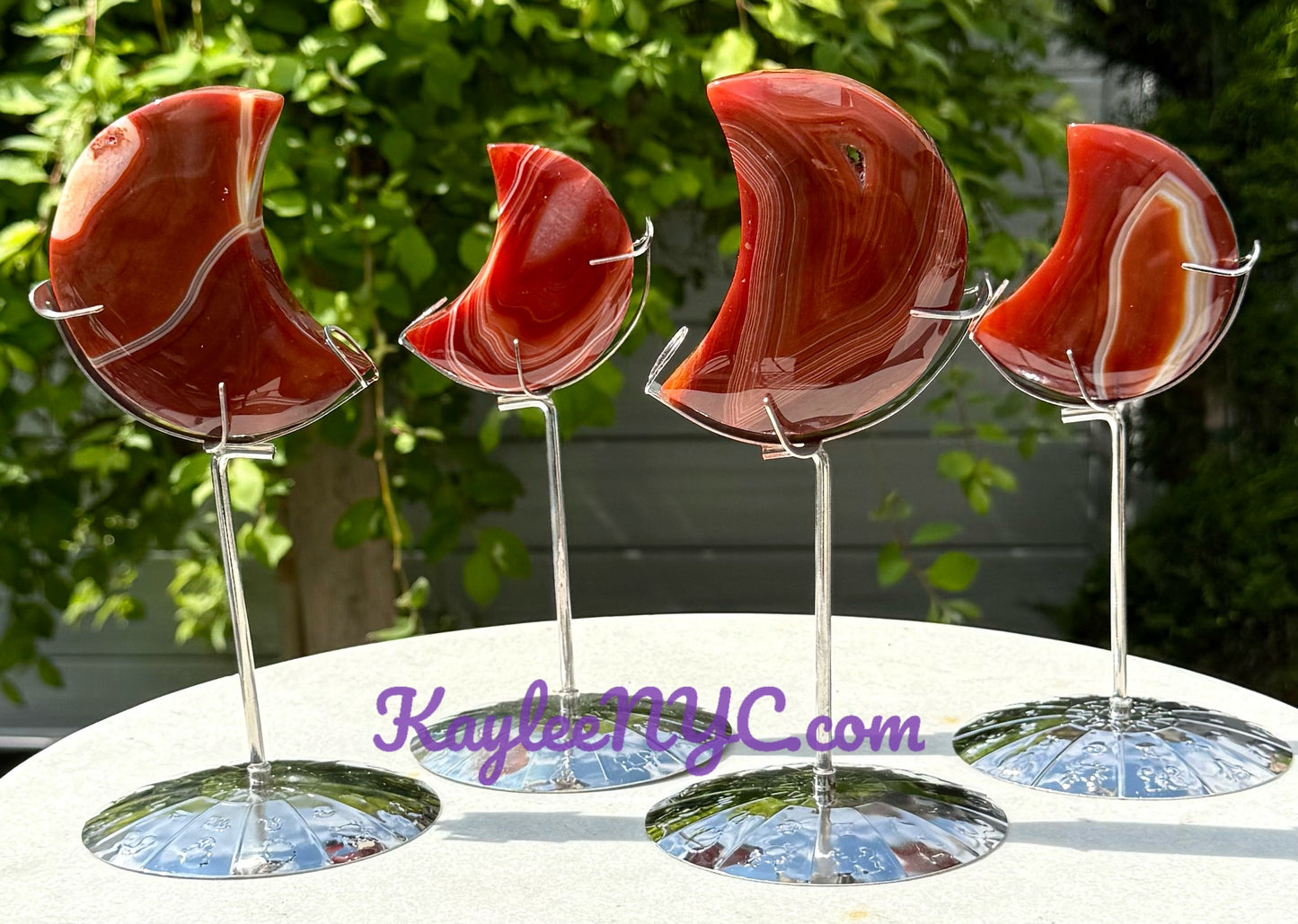 Wholesale Lot 4 PCs Natural Carnelian Moon w/stand Healing Energy