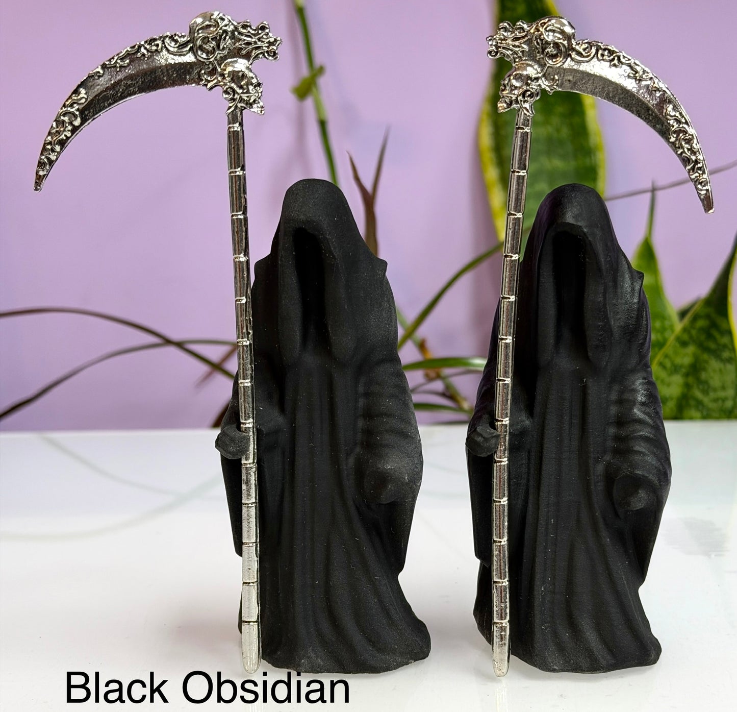 4 PCs 11cm Natural Crystal Grim Reaper Healing Energy
