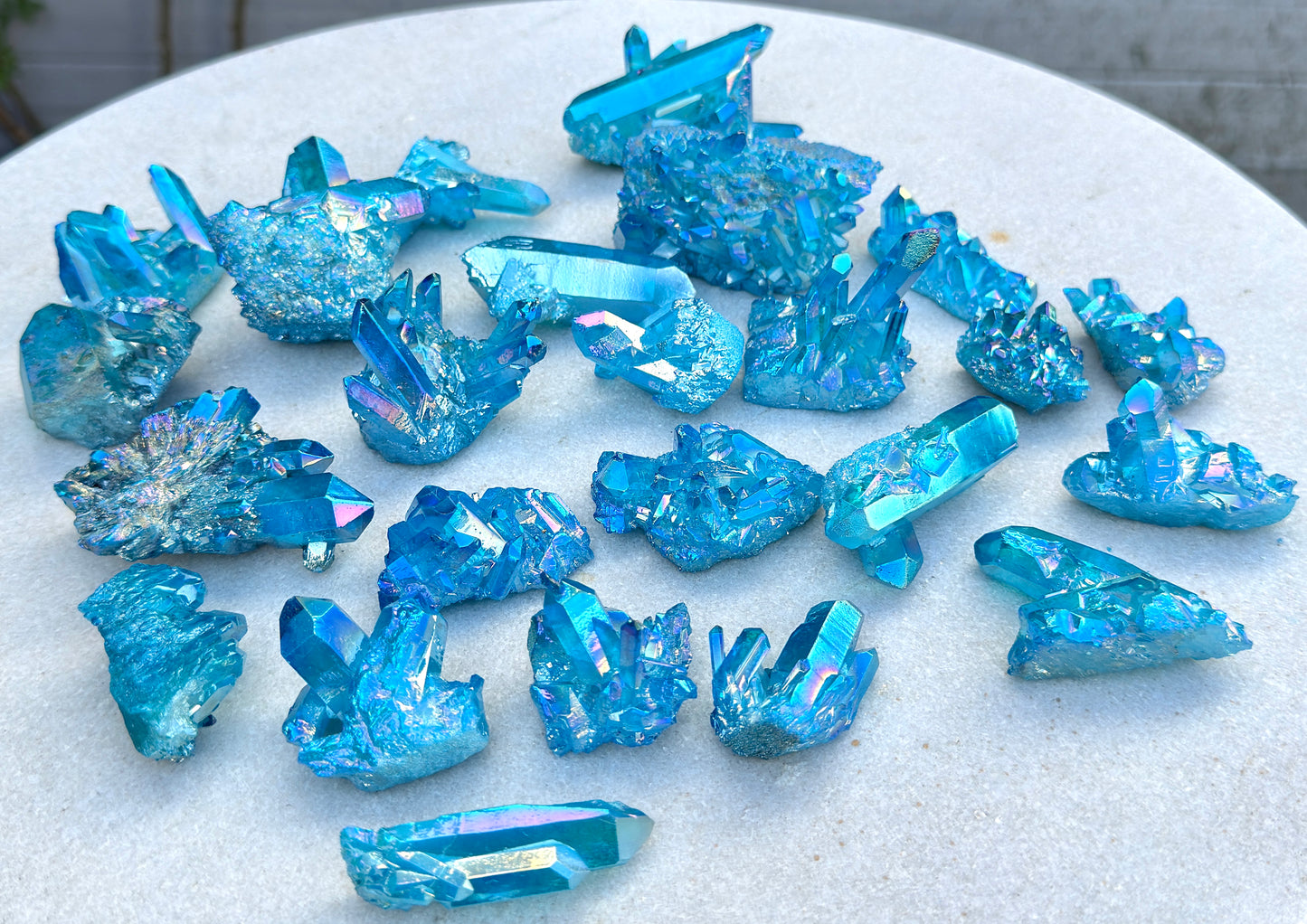 Wholesale 2 lbs Aqua Aura Quartz Cluster Natural Crystal