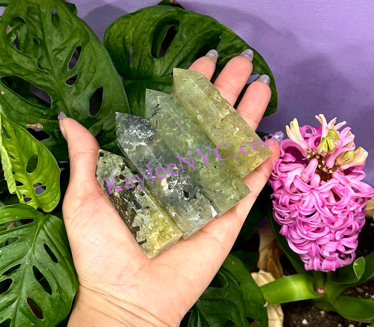 Wholesale Lot 1 lb Natural Prehnite Tower Obelisk Point Wand Crystal Energy Healing