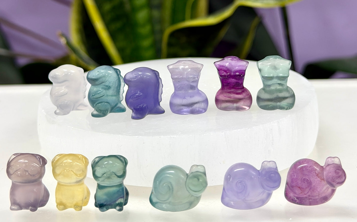 32 pcs Natural Mini Candy Fluorite Carvings