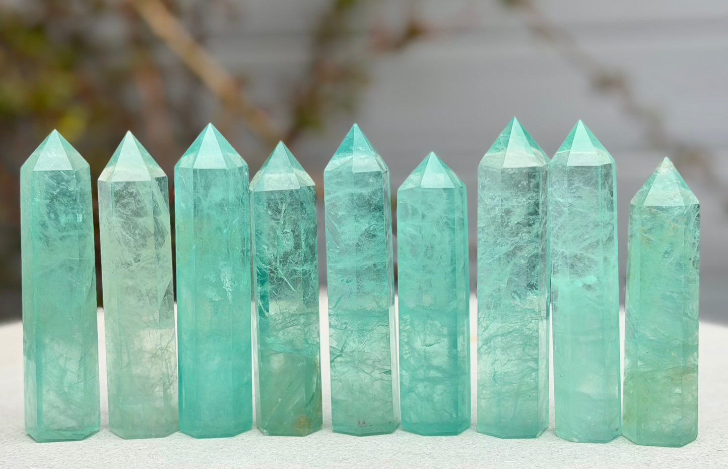 Wholesale Lot 2 lbs Natural Mint GreenFluorite Obelisk Tower Point Crystal Healing