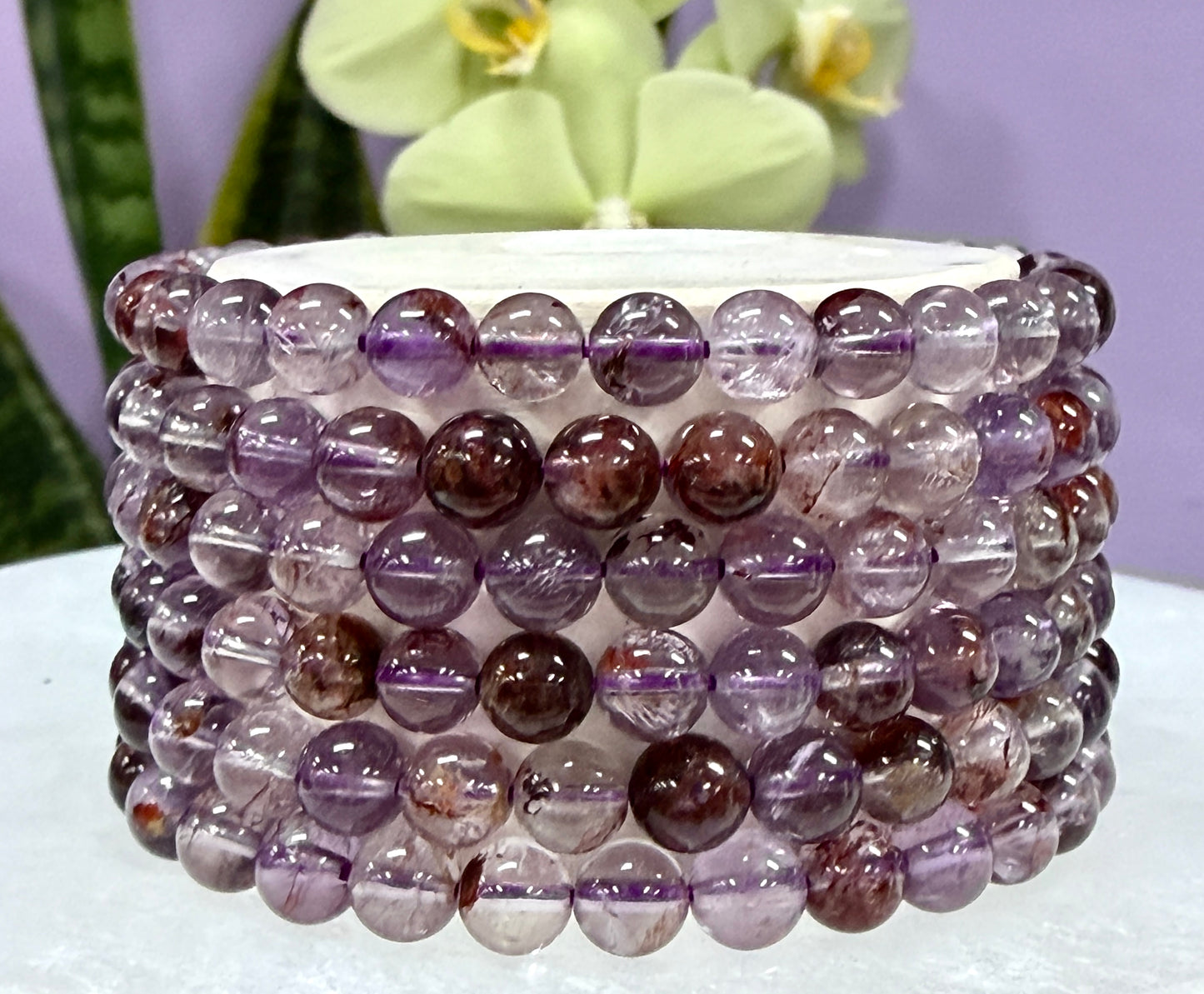 Wholesale 6 Pcs Natural Super Seven 10mm 8” Crystal Healing Stretch Bracelet