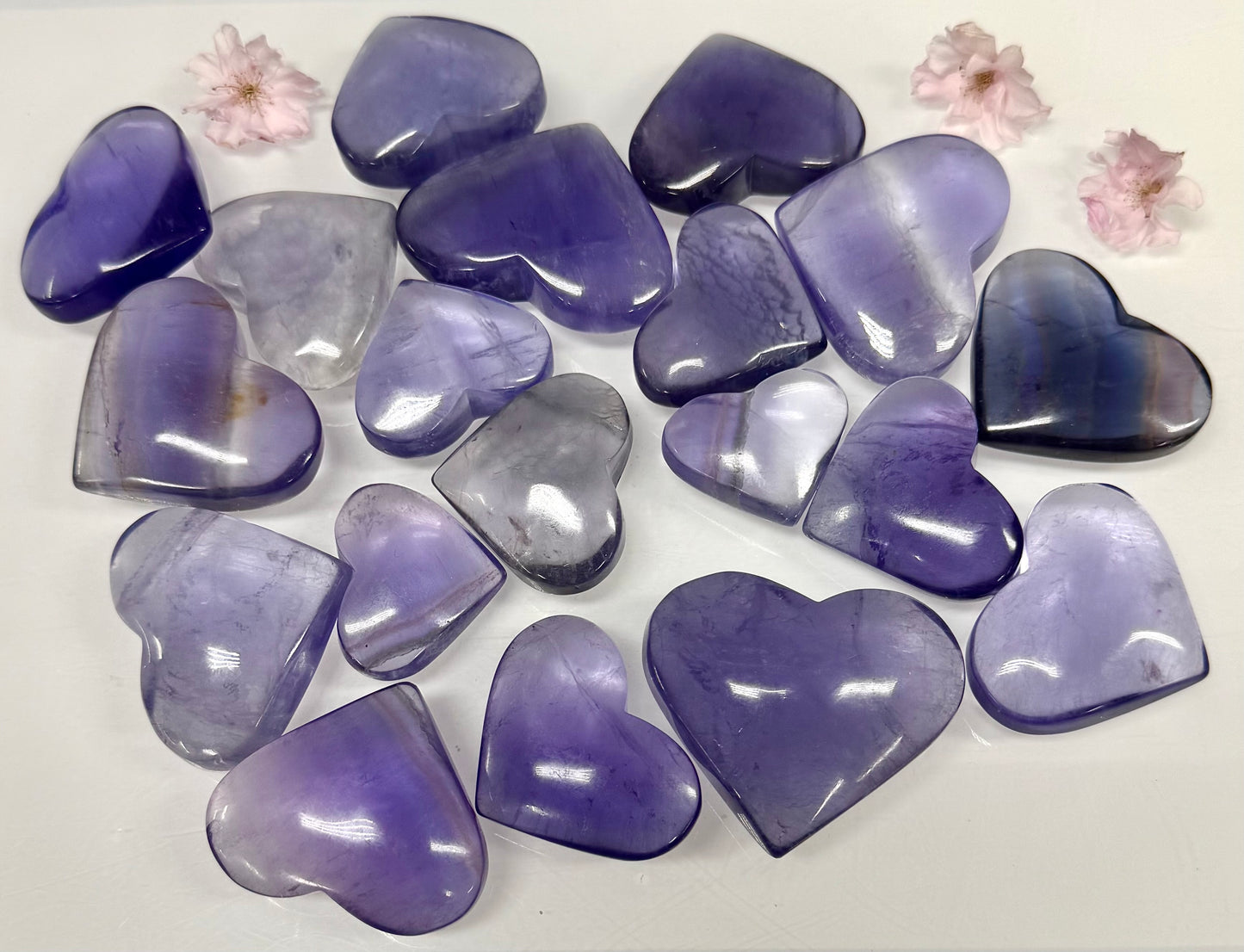 Wholesale Lot 2 Lbs Natural Purple Fluorite Crystal Heart Healing Energy