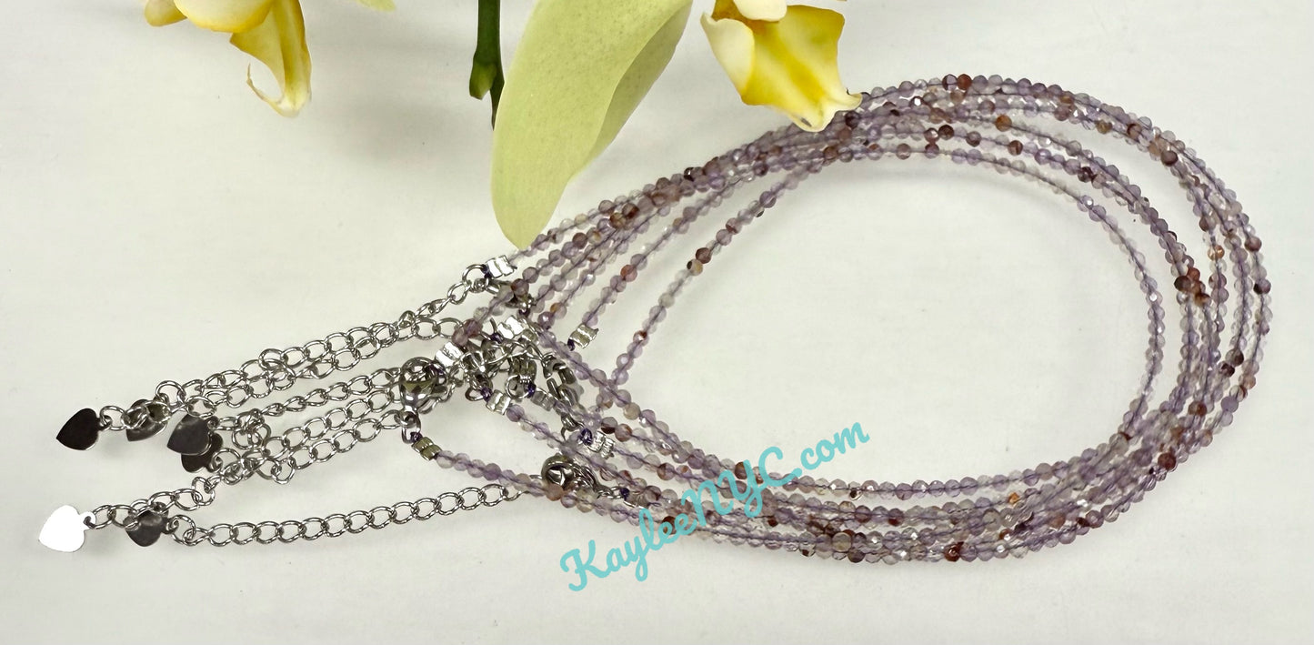 6 PCs 2mm Natural Super Seven Anklets Crystal Healing Energy