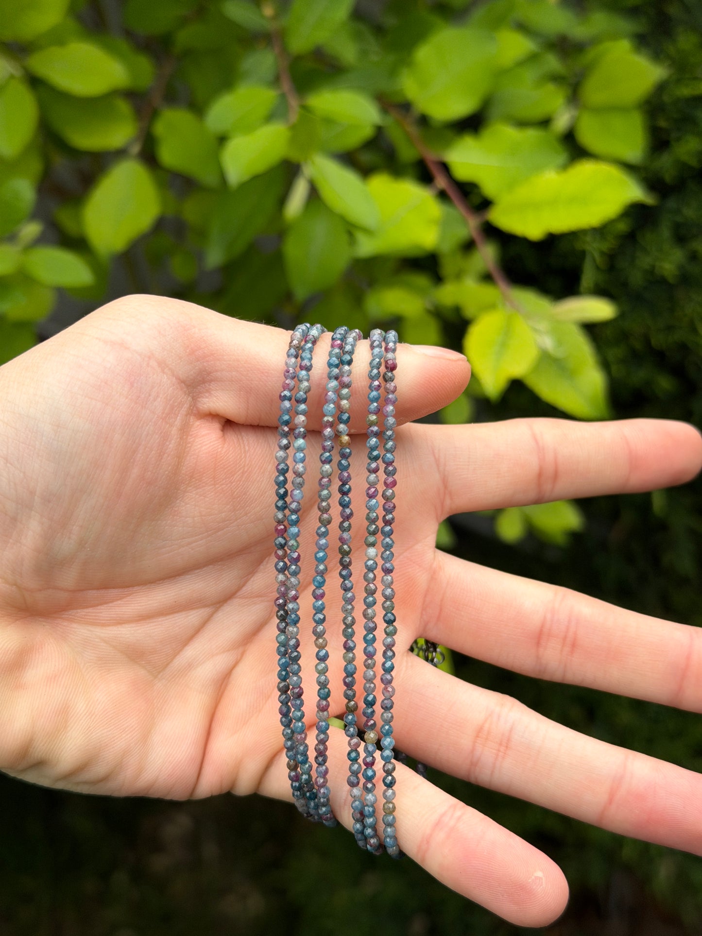 Wholesale 6 Pcs 2mm Natural Ruby and Sapphire Anklets Crystals Healing Energy