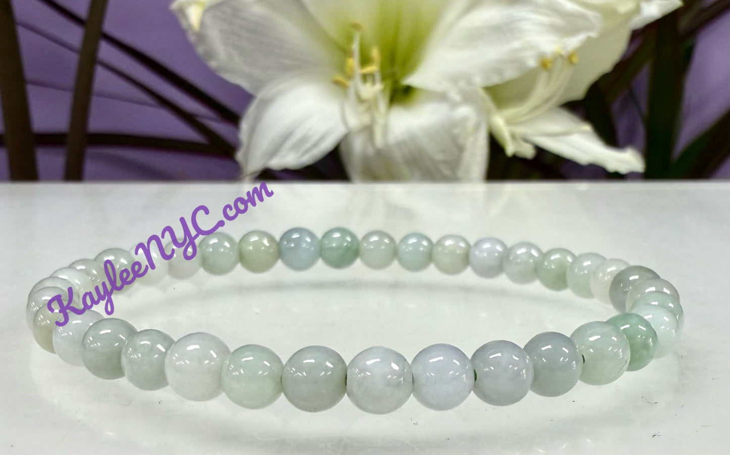 Wholesale 6 Pcs Natural Burma Jade 5.5mm 7.5” Crystal Healing Stretch Bracelet
