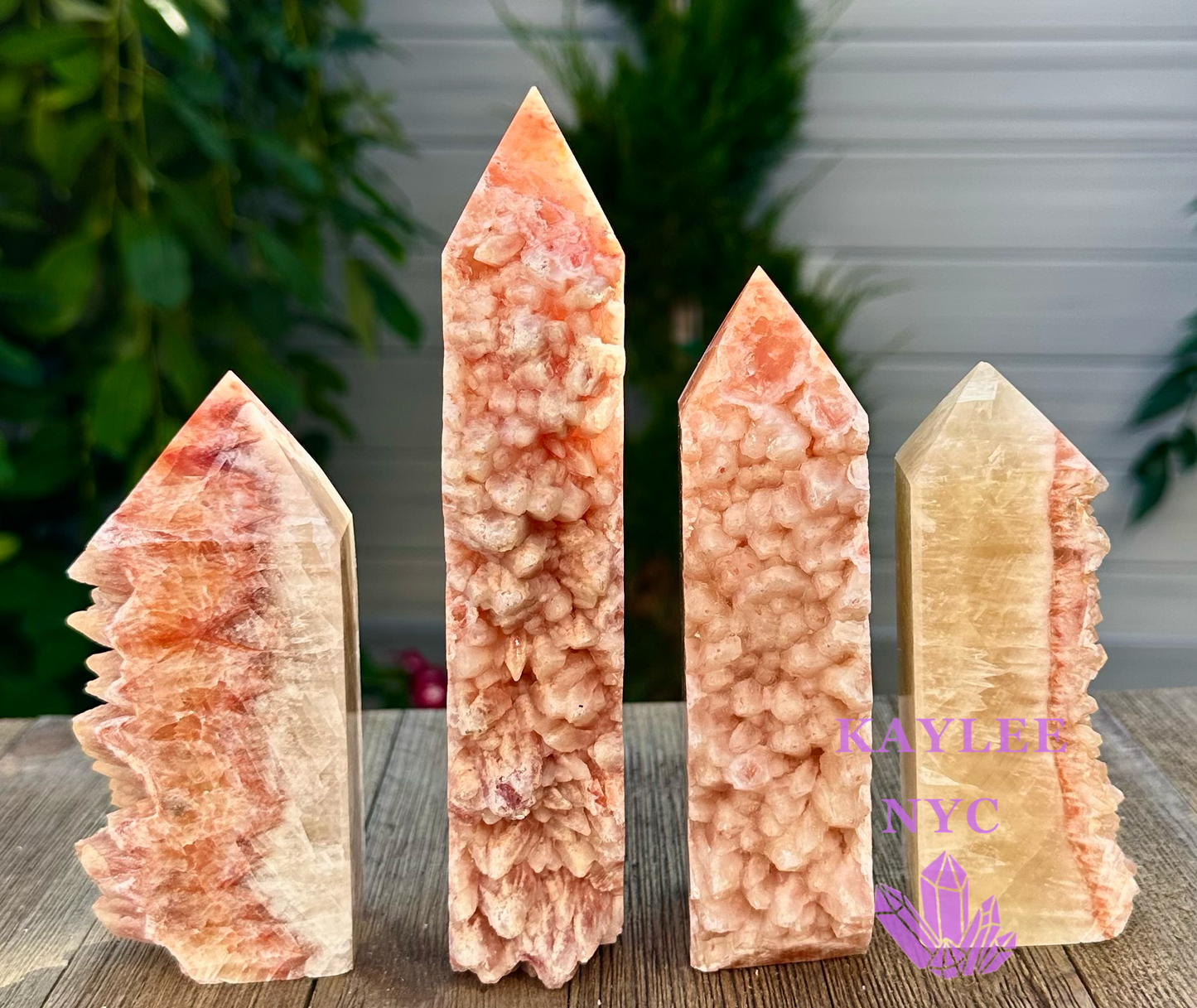 3-4 PCs Natural Dog Tooth Calcite Obelisk Tower