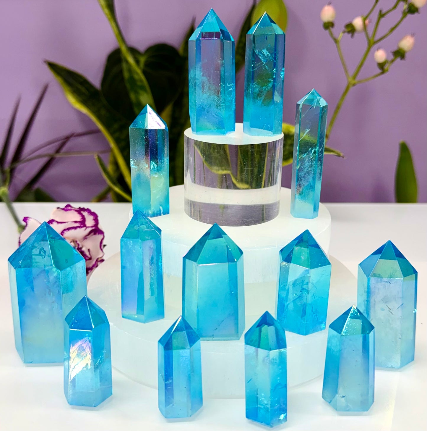 Wholesale Lot 1 lb Angel Aura Aqua Clear Quartz Tower Obelisk Point Wand Crystal Energy Healing