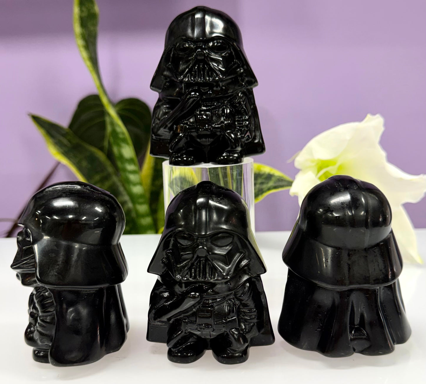 Wholesale Lot 4 PCs 8cm Black Obsidian Darth Vader Crystal Healing Energy
