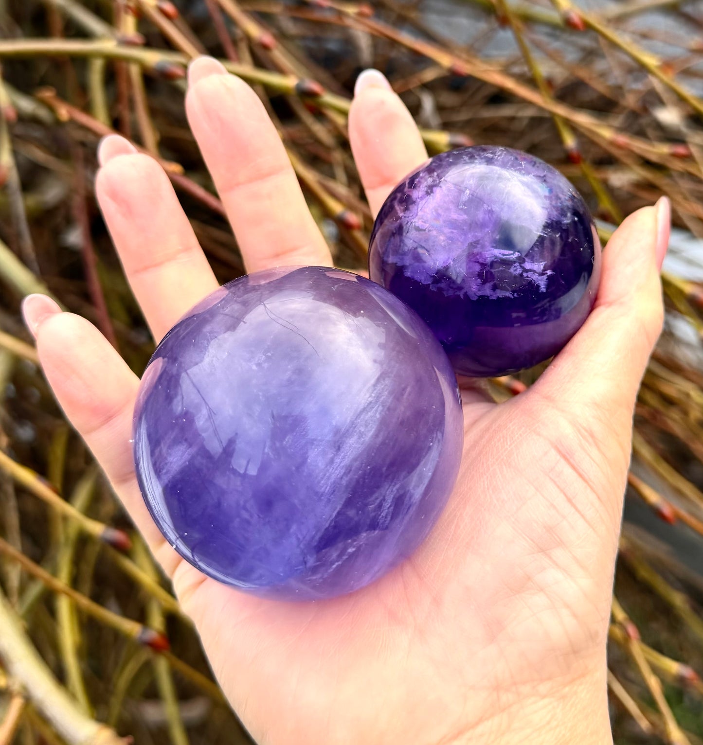 Wholesale Lot 4-5 pcs Natural Fluorite Fluorite with Mica Spheres Crystal Ball Energy Healing