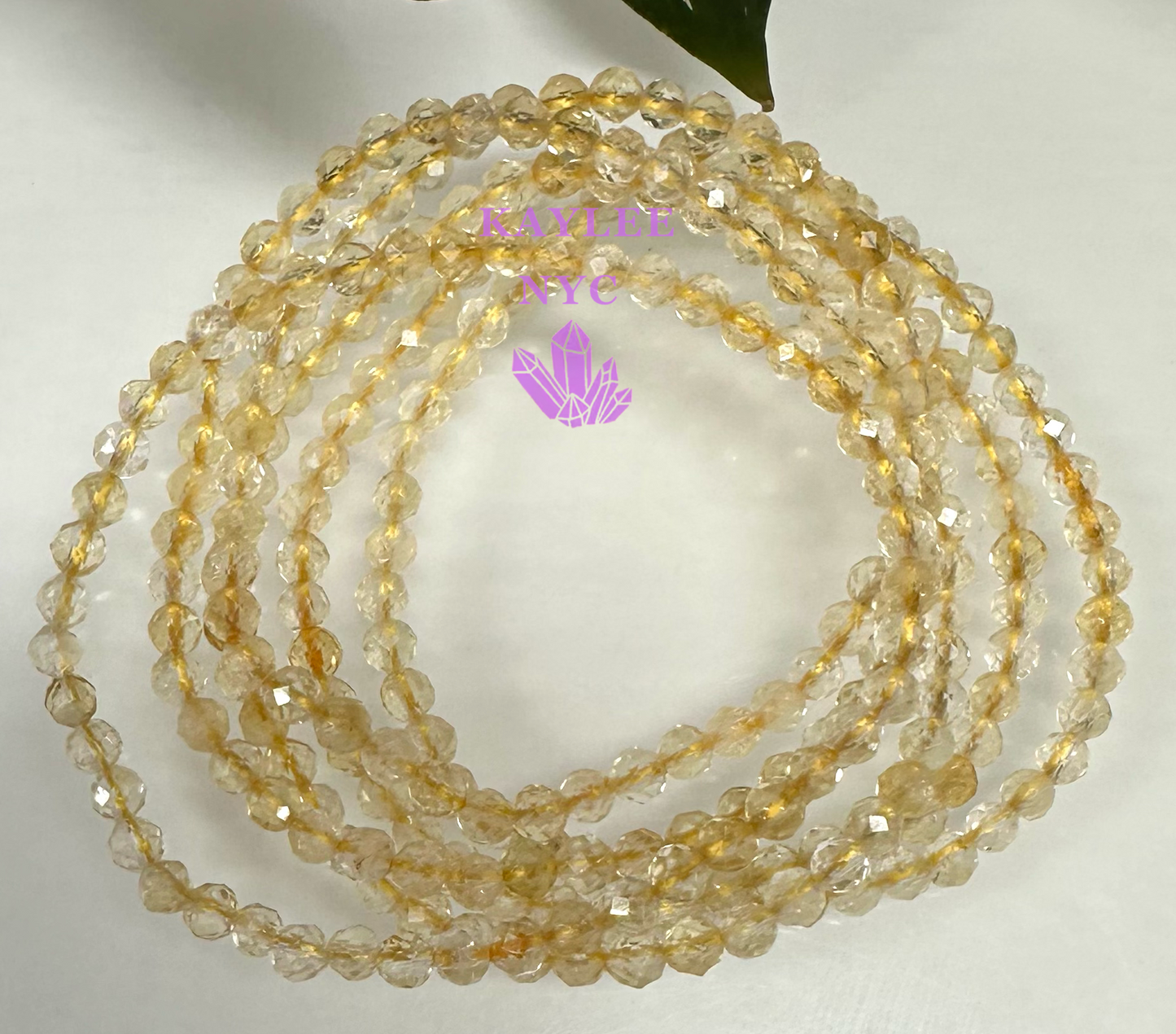 6 PCs 4mm Citrine Faceted Bracelet 7.5”