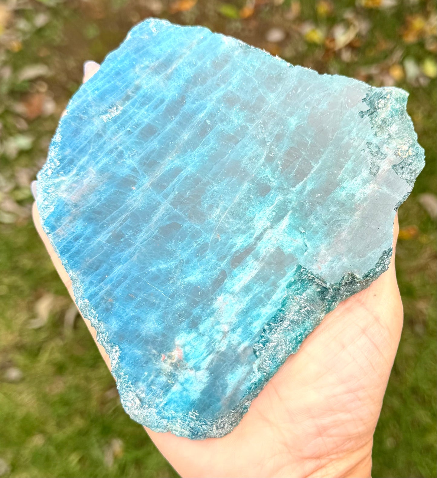 4PCs Natural Apatite polished Slabs crystal healing energy