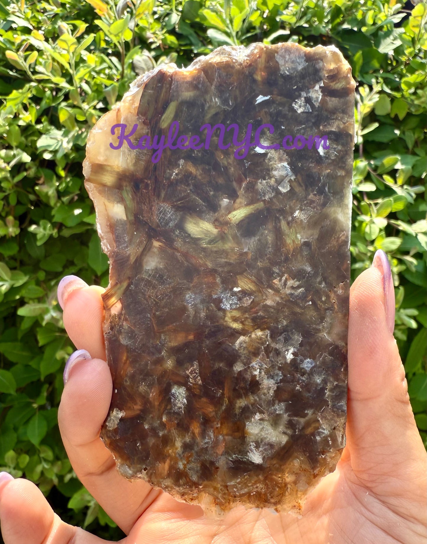 3 PCs Natural Golden Lepidolite Mica Slabs