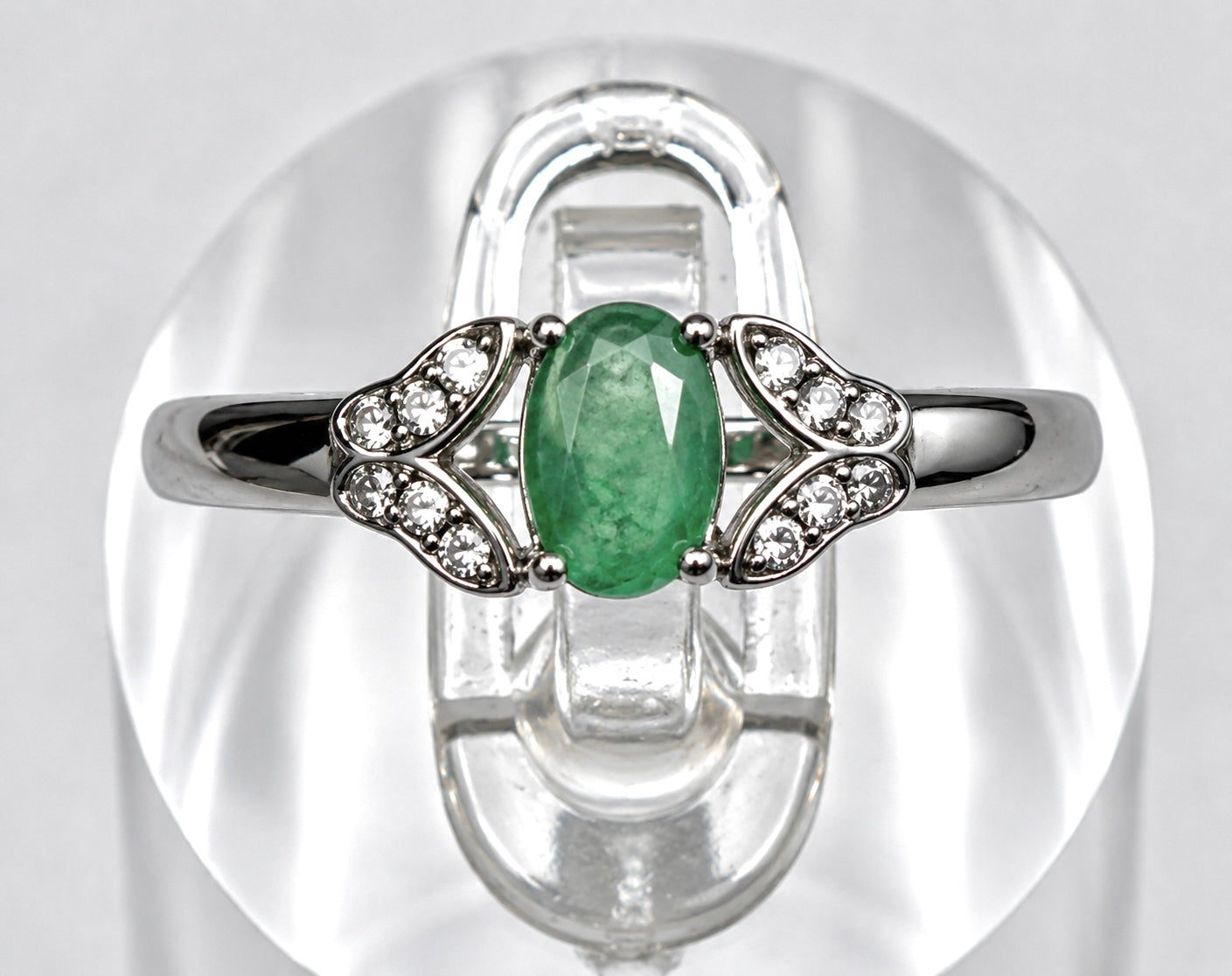 Wholesale Lot 7 pcs Natural Emerald Stainless Steel Ring 4x6mm