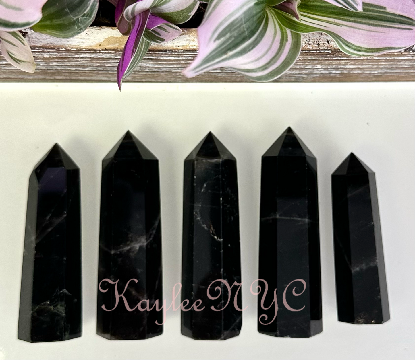 Wholesale Lot 1 lb Black Rose Quartz Obelisk Tower Point Crystal Healing