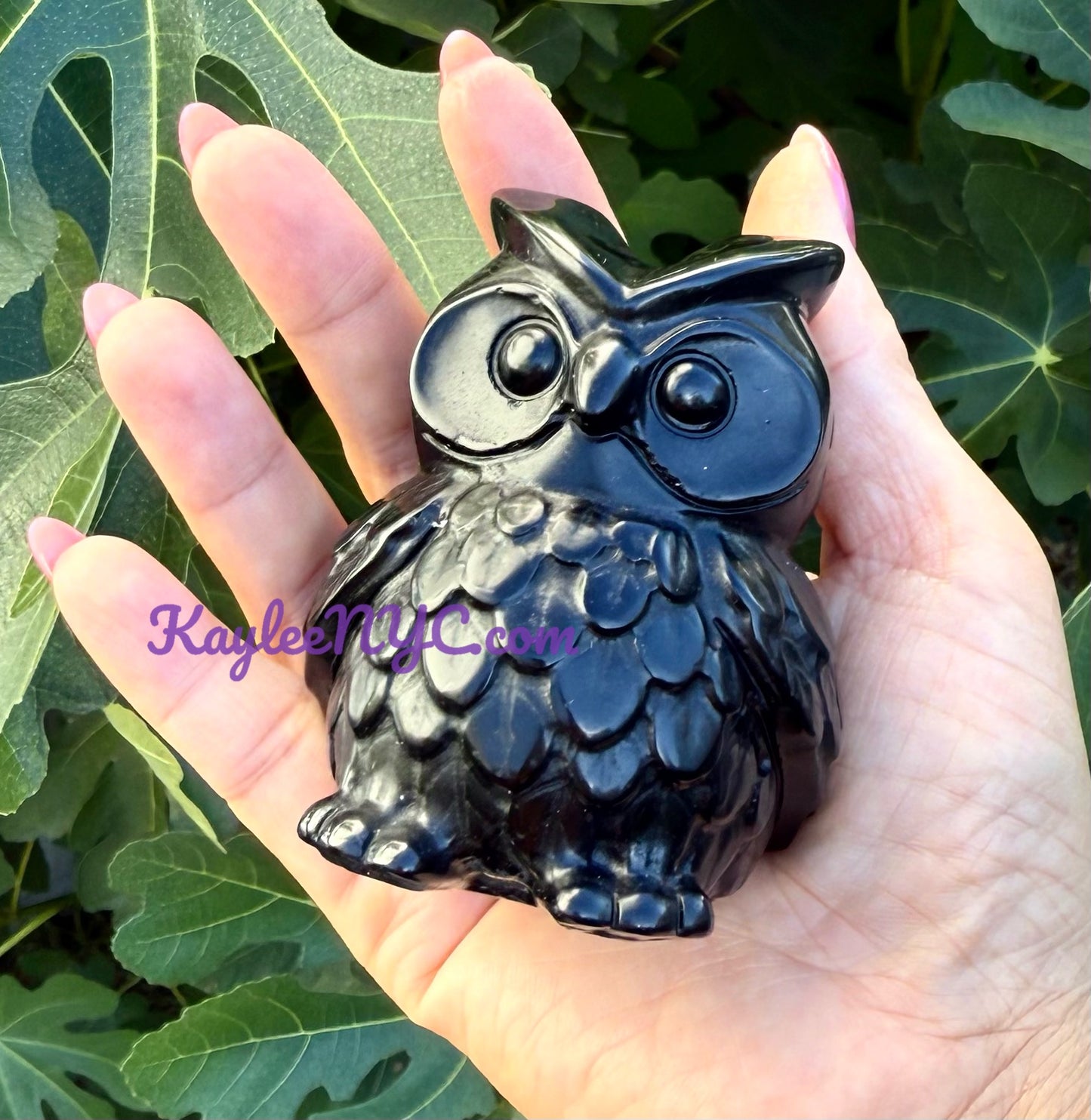 Wholesale Lot 4 pcs Natural Black Obsidian Owls Crystals Healing Energy