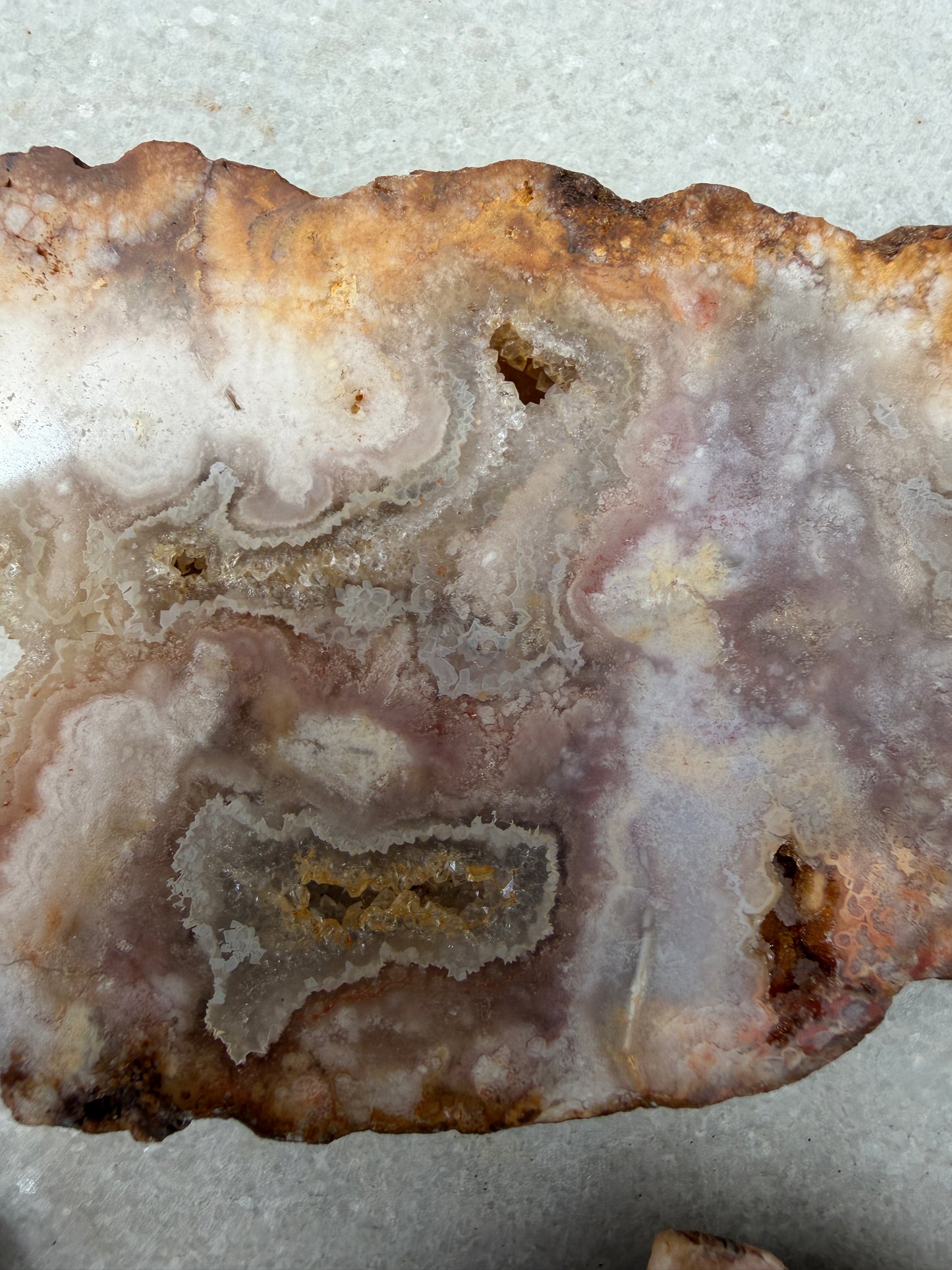 2 lbs Natural Pink Amethyst Flower Agate Slabs crystal healing energy
