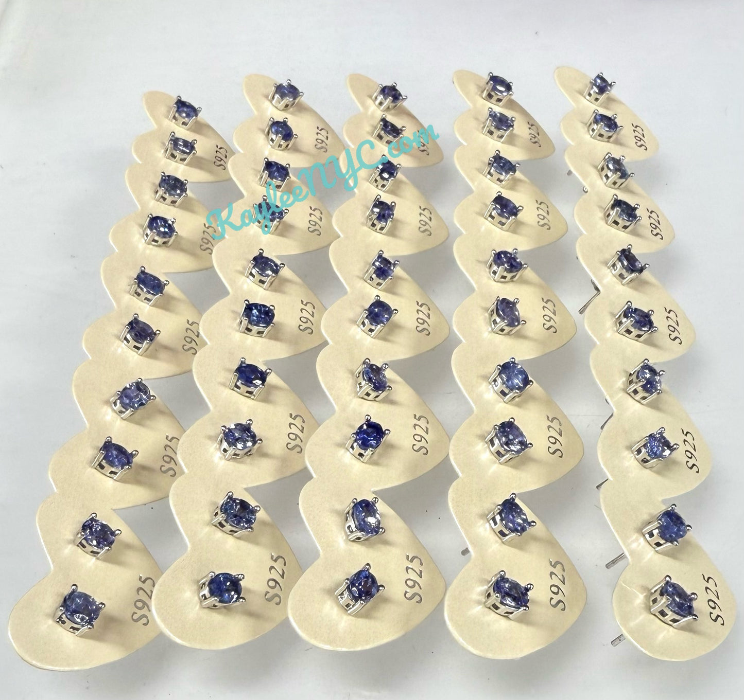 Wholesale Lot 5 Pairs Natural Tanzanite Sterling Silver(925) Earring Studs 4x5mm