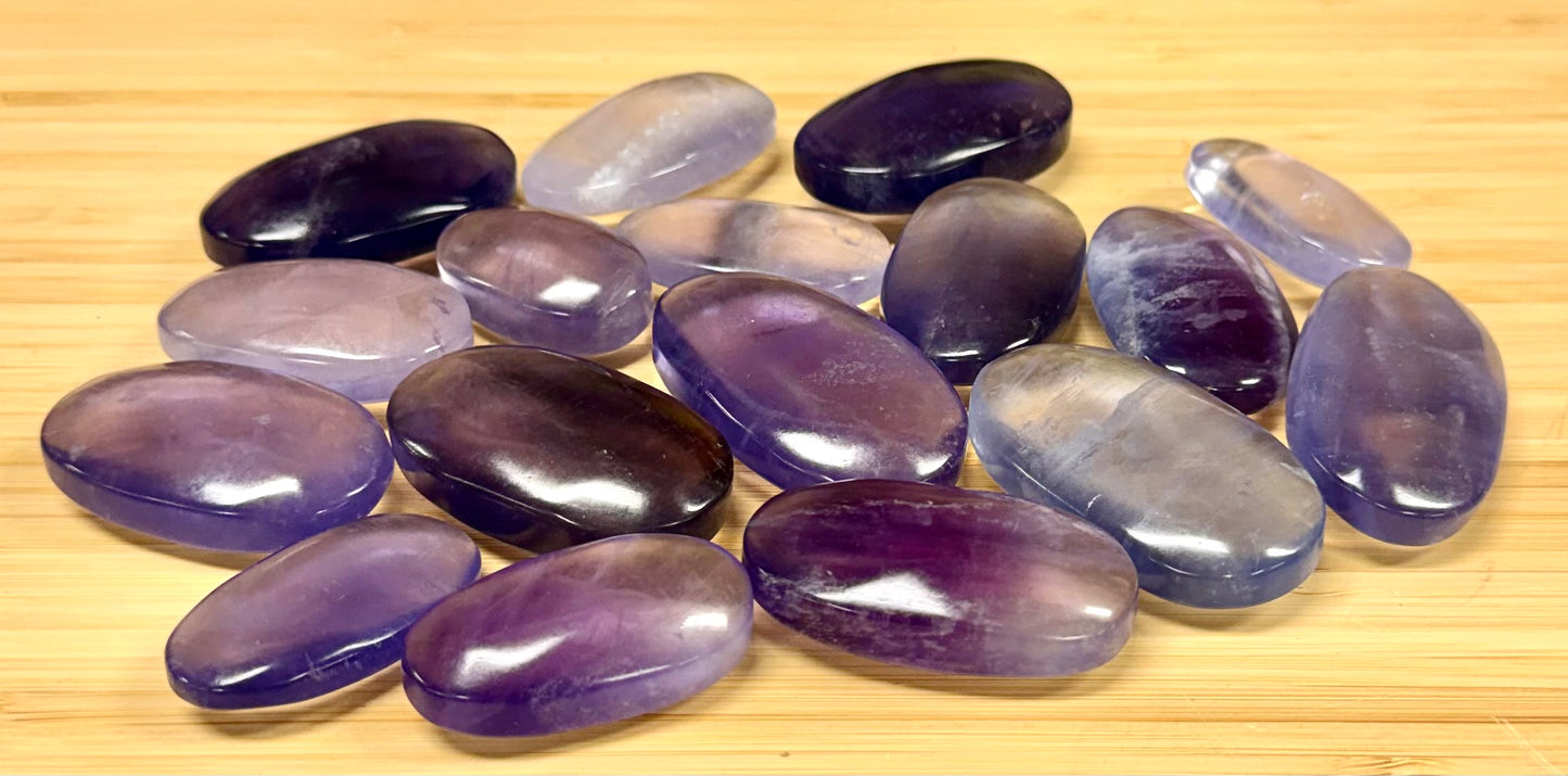 Wholesale Lot 2 Lbs Natural Purple Fluorite Crystal Palm Stone Healing Energy