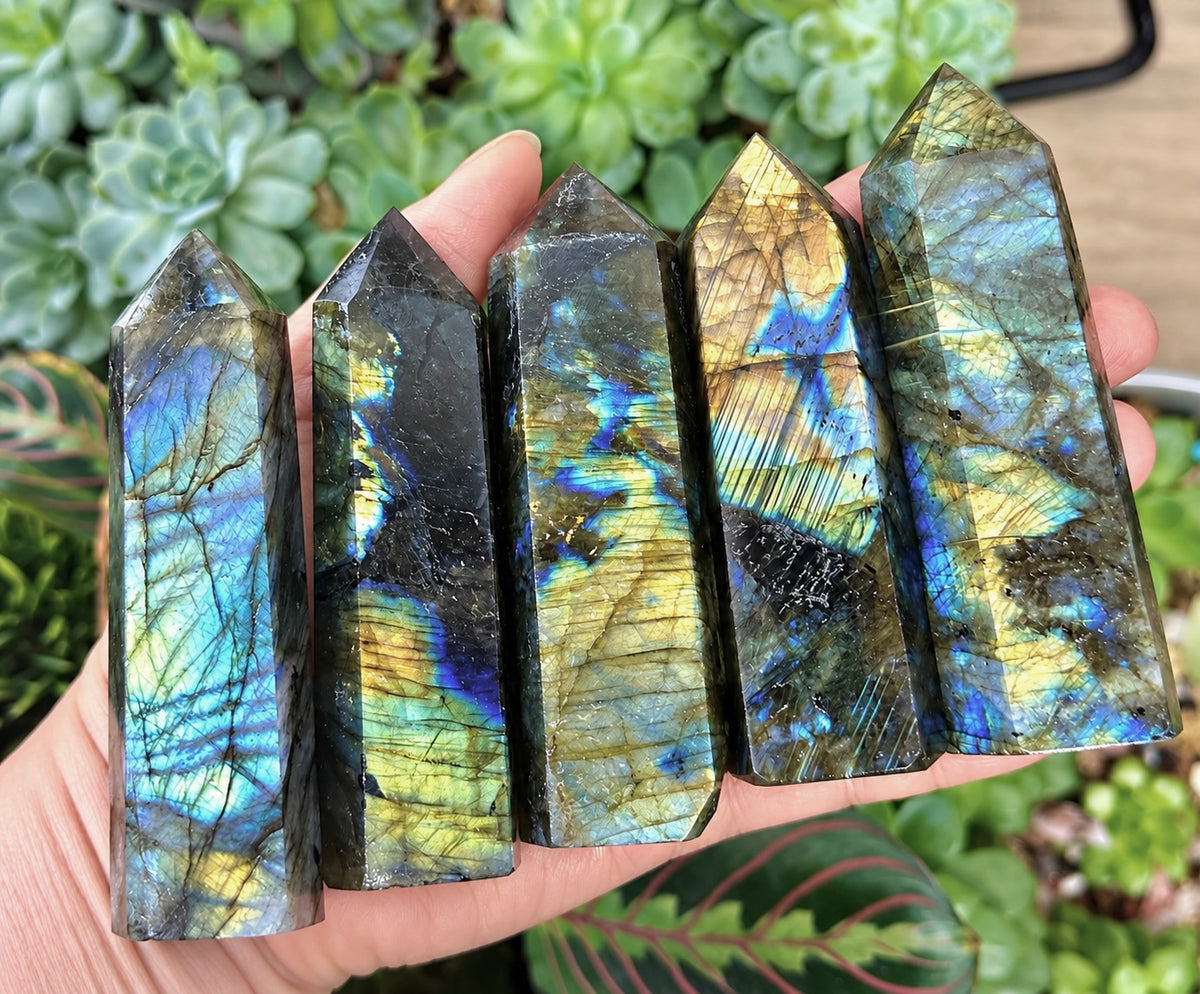 Wholesale Lot 2lbs Natural Labradorite obelisk Tower Point Crystal Healing Energy
