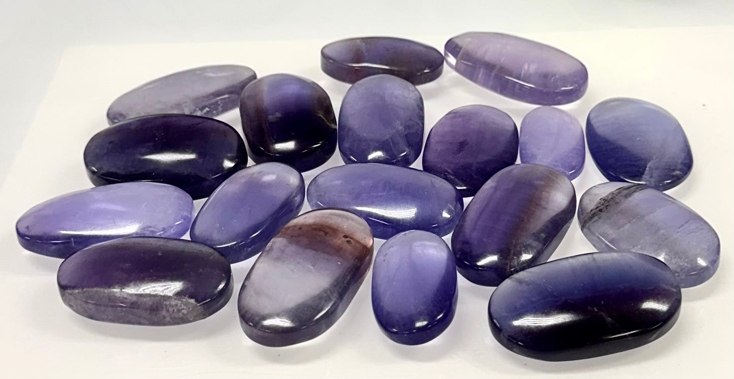 Wholesale Lot 2 Lbs Natural Purple Fluorite Crystal Palm Stone Healing Energy