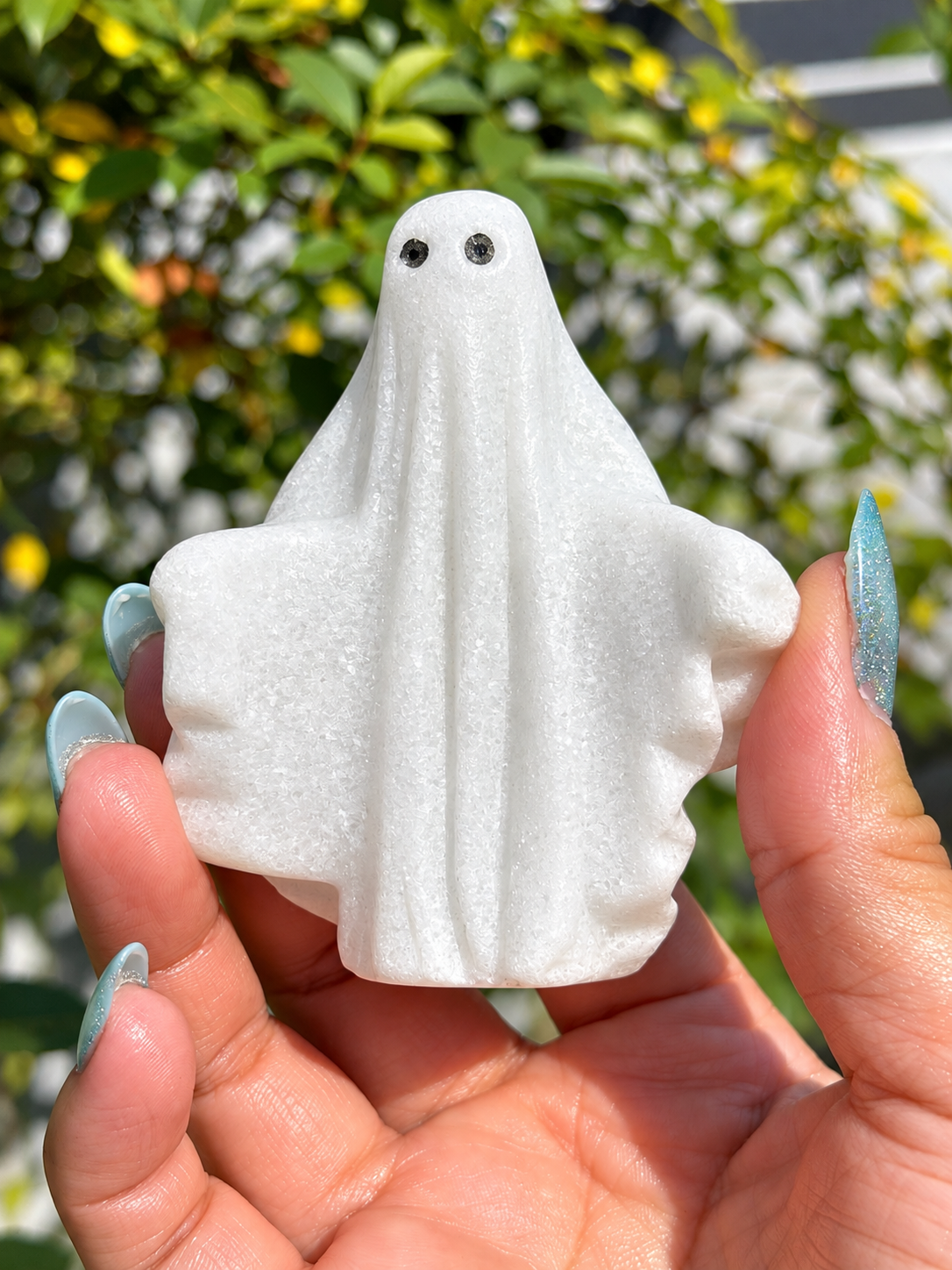 6 PCs 8cm Natural Snow Quartz Ghost Figurines healing energy