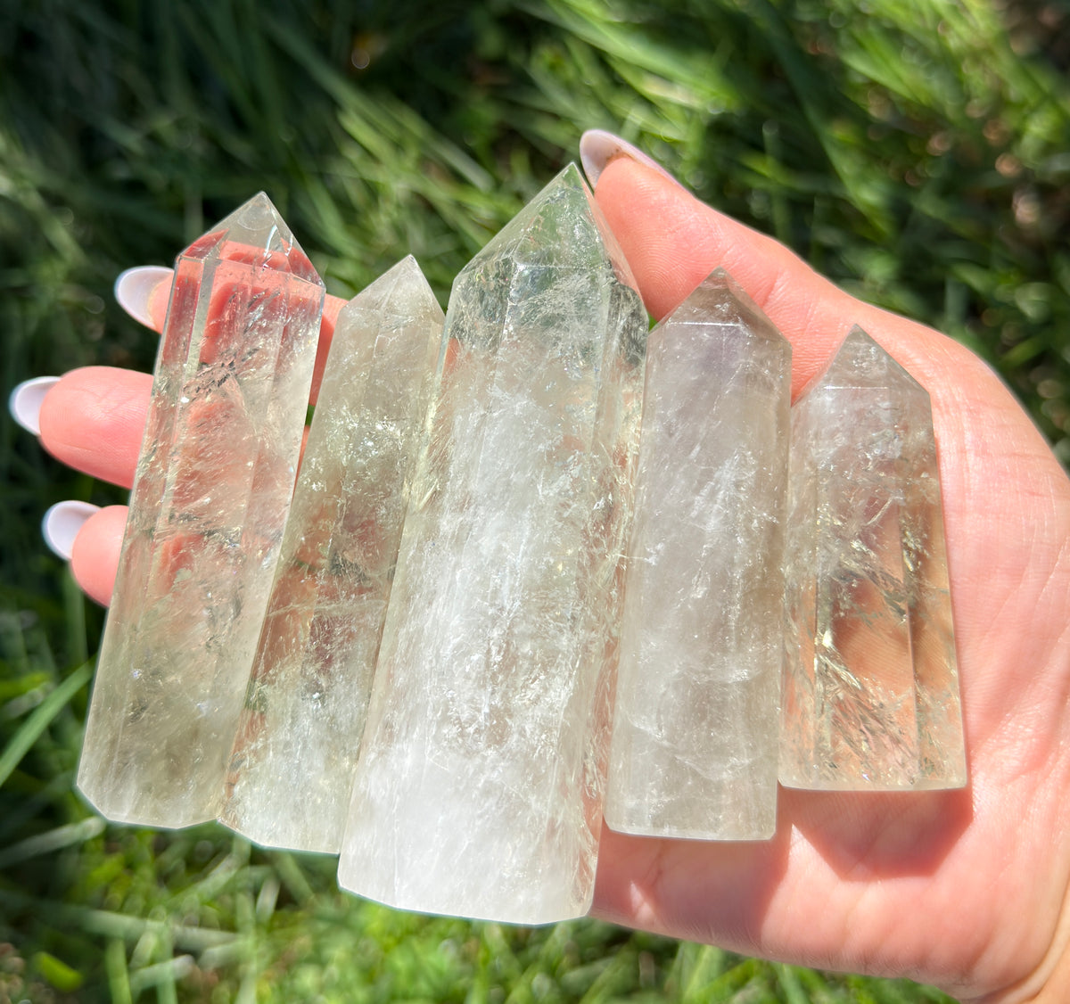 Wholesale Lot 2 Lb Prasiolite Green Amethyst Tower Obelisk Point Crystal Healing