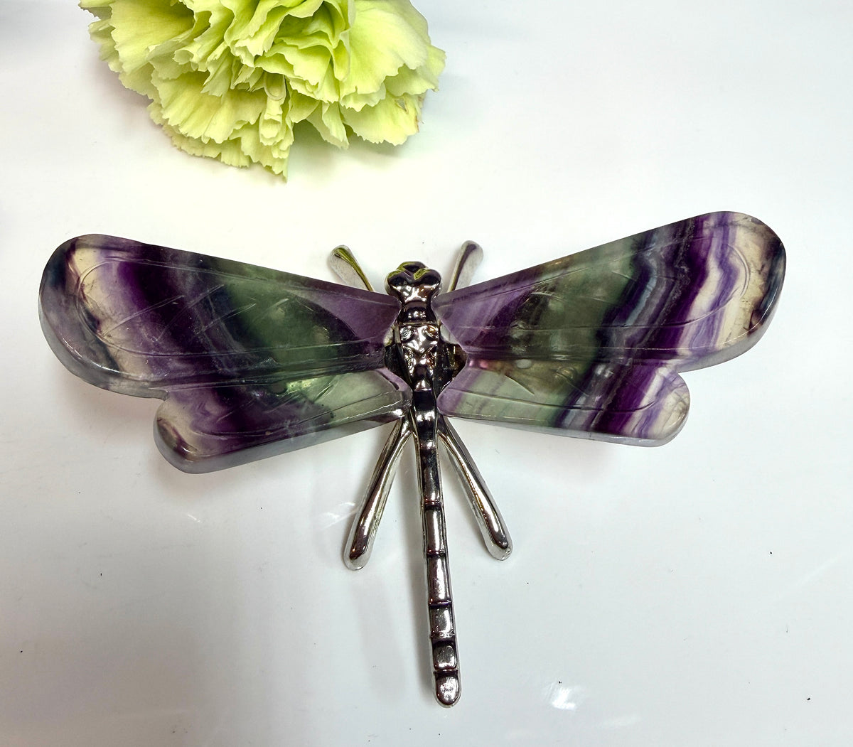 Wholesale Lot 6 PCs Natural Fluorite Crystal Butterfly w/stand Healing Energy