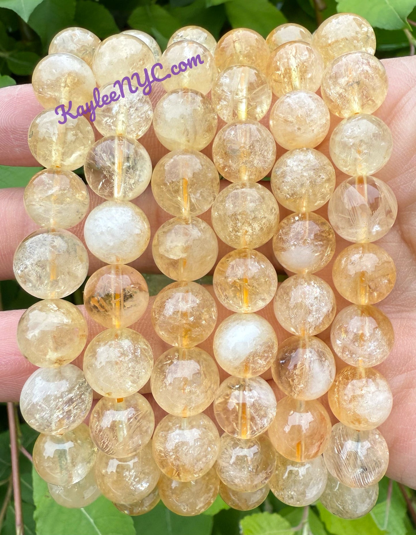Wholesale Lot 6 Pcs Citrine 10mm 7.5” Crystal Healing Stretch Bracelet