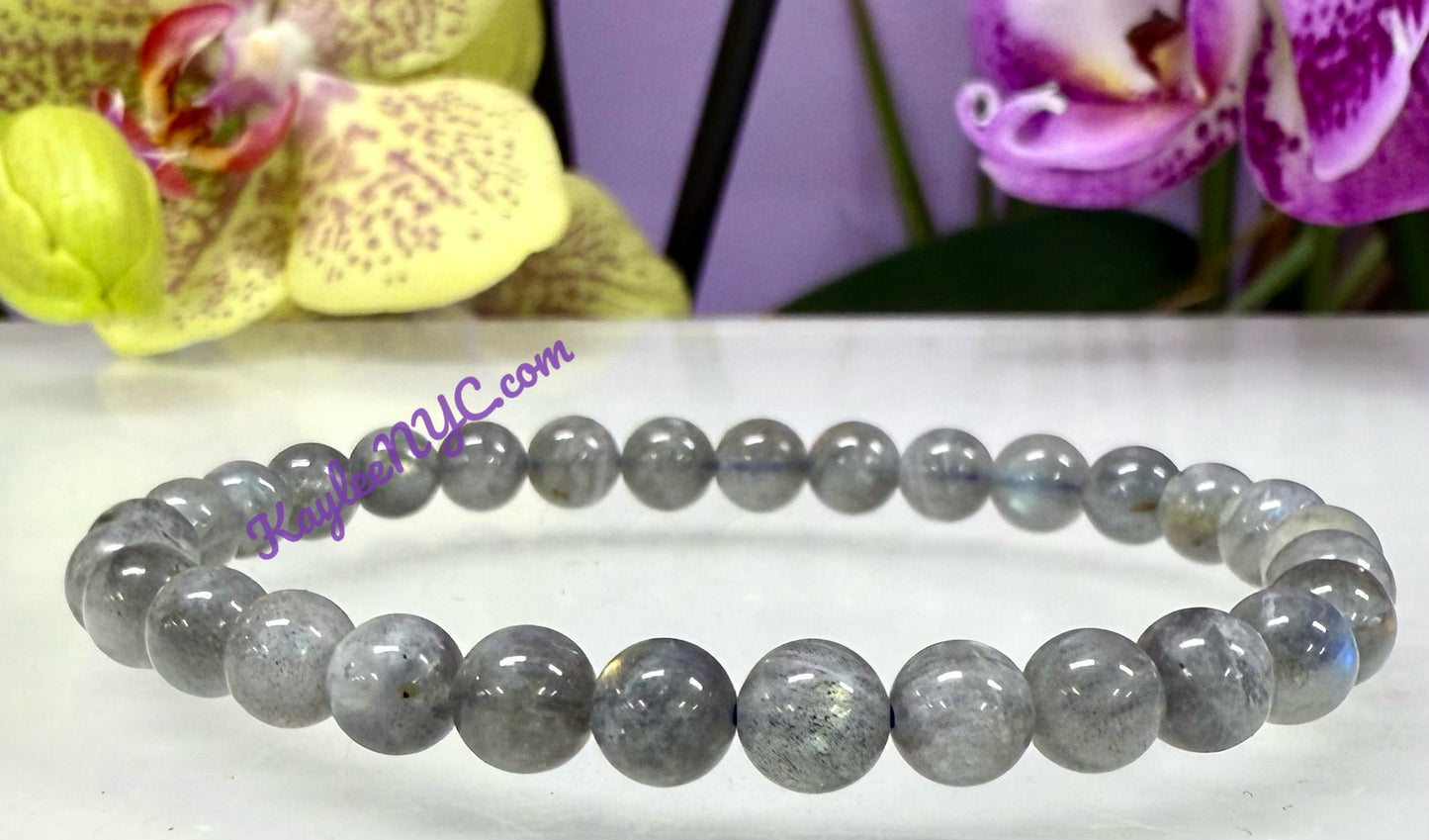 Wholesale 6 Pcs Natural Labradorite Bracelet 6mm 7.5” Healing Energy Crystal