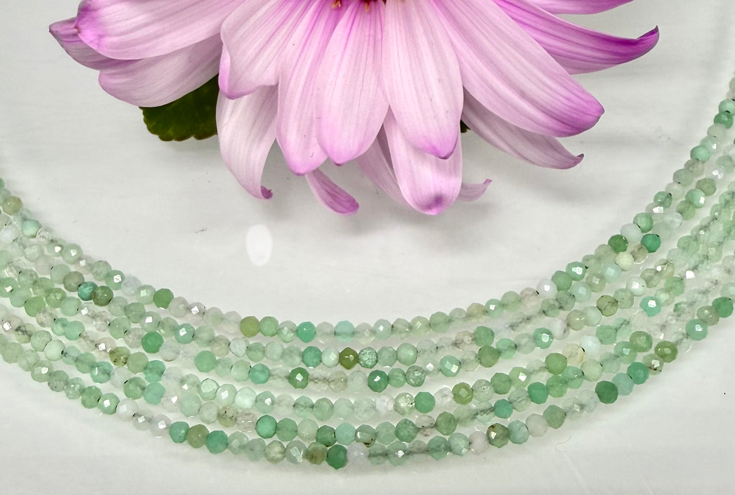 6 PCs 2mm Natural Chrysoprase Necklaces
