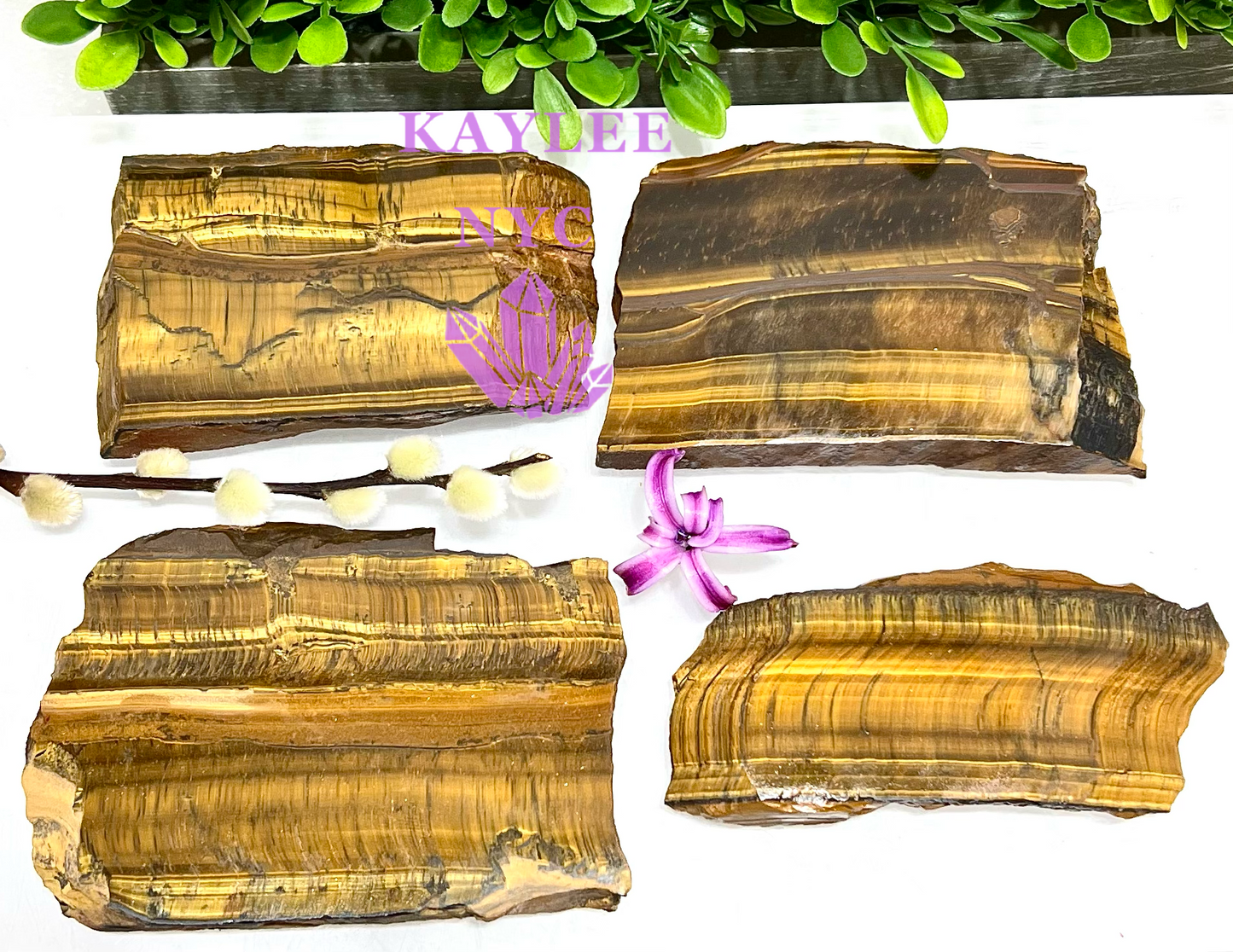 4-5 pcs Natural Tiger Eye Slab 2.9-3 lbs