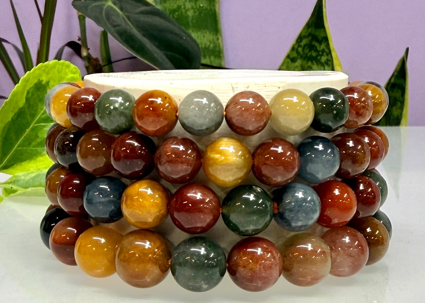 Wholesale 4 Pcs Natural Amphibole Quartz 8-10mm Crystal Healing Stretch Bracelet