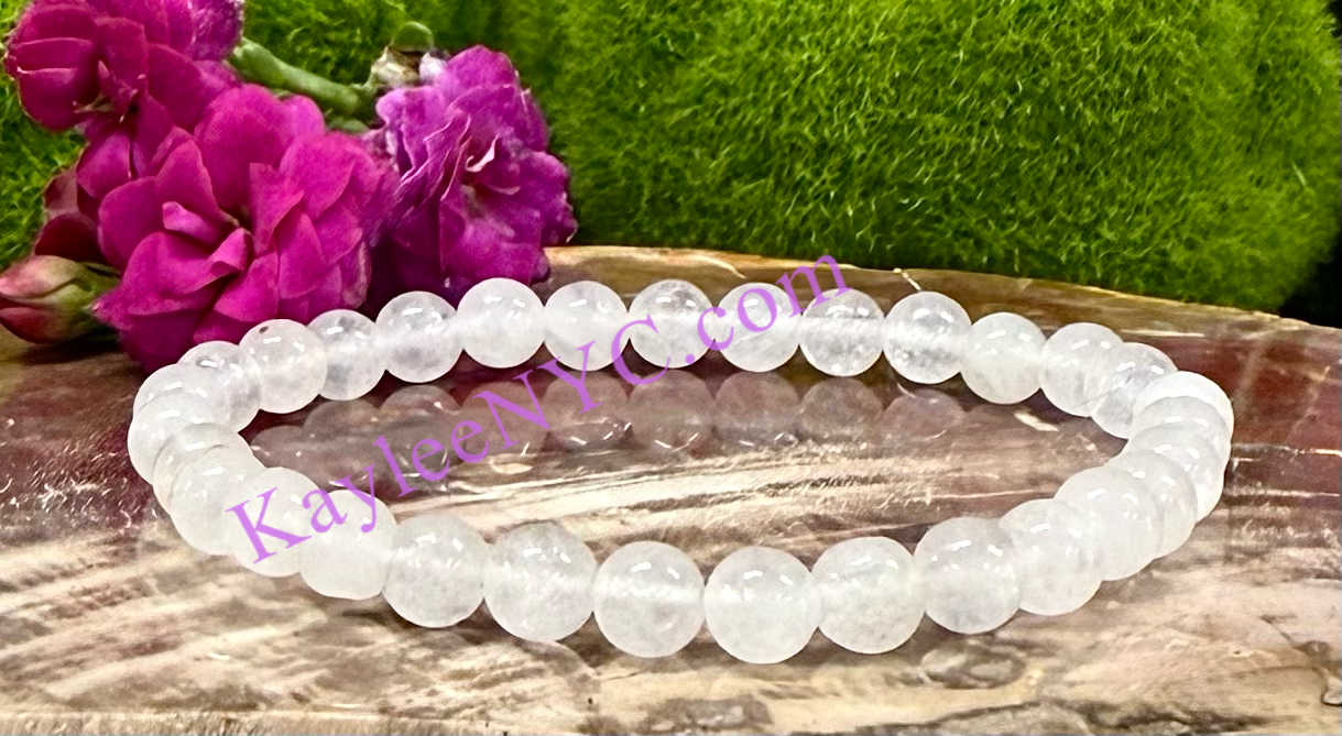 Wholesale 6 Pcs Natural Quartz 6mm 7.5” Crystal Healing Stretch Bracelet