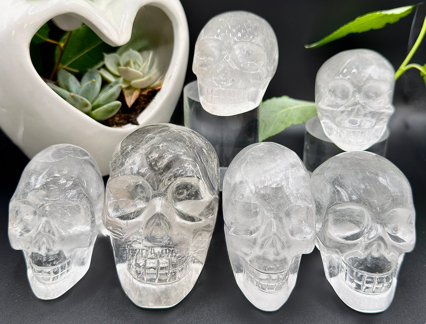 Wholesale lot 4-6 Pcs Clear Quartz Skull Bowl Natural Crystal healing energy
