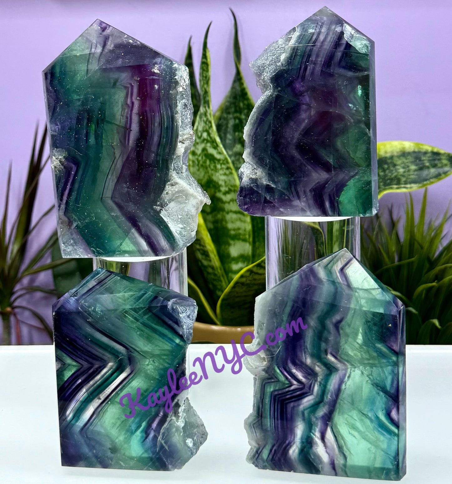 Wholesale Lot 3-5pcs Fluorite Obelisk Point Crystal Natural Energy 2.8-3lbs
