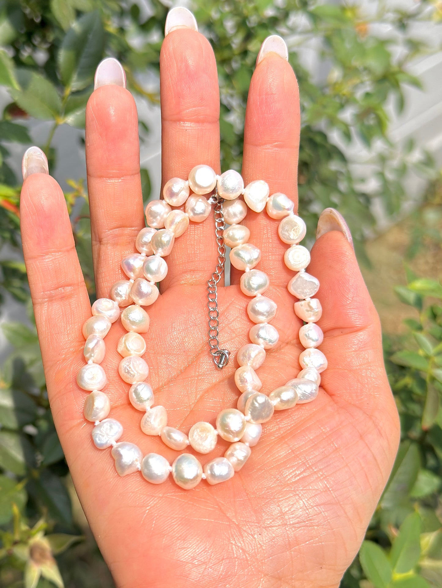 6 PCs 6 pcs ~8.5mm Natural Freshwater Pearl Necklace Healing Energy