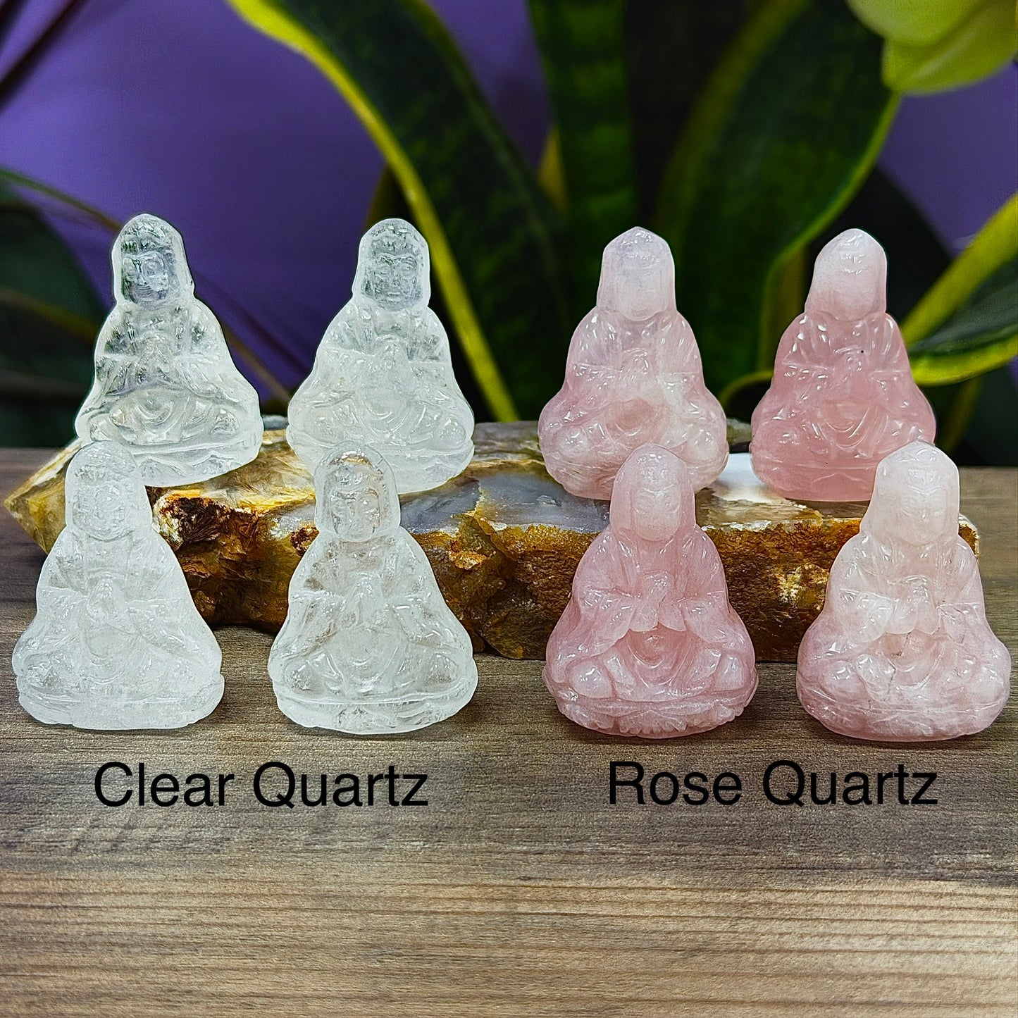 10 Pcs 1.5” Natural Crystal Guanyin Female Buddha