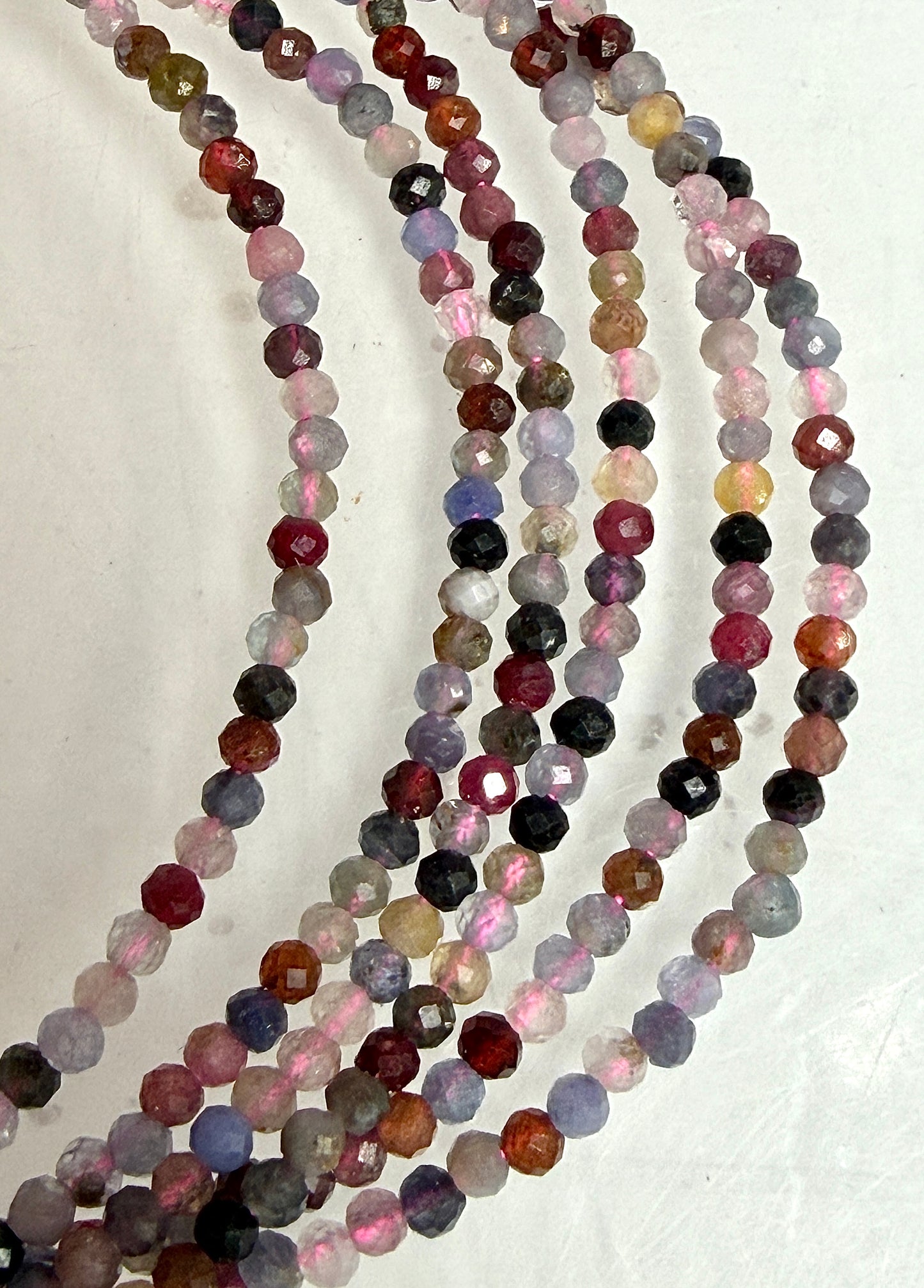 6 PCs 2mm Natural Rainbow Spinel Necklaces Crystals Healing Energy