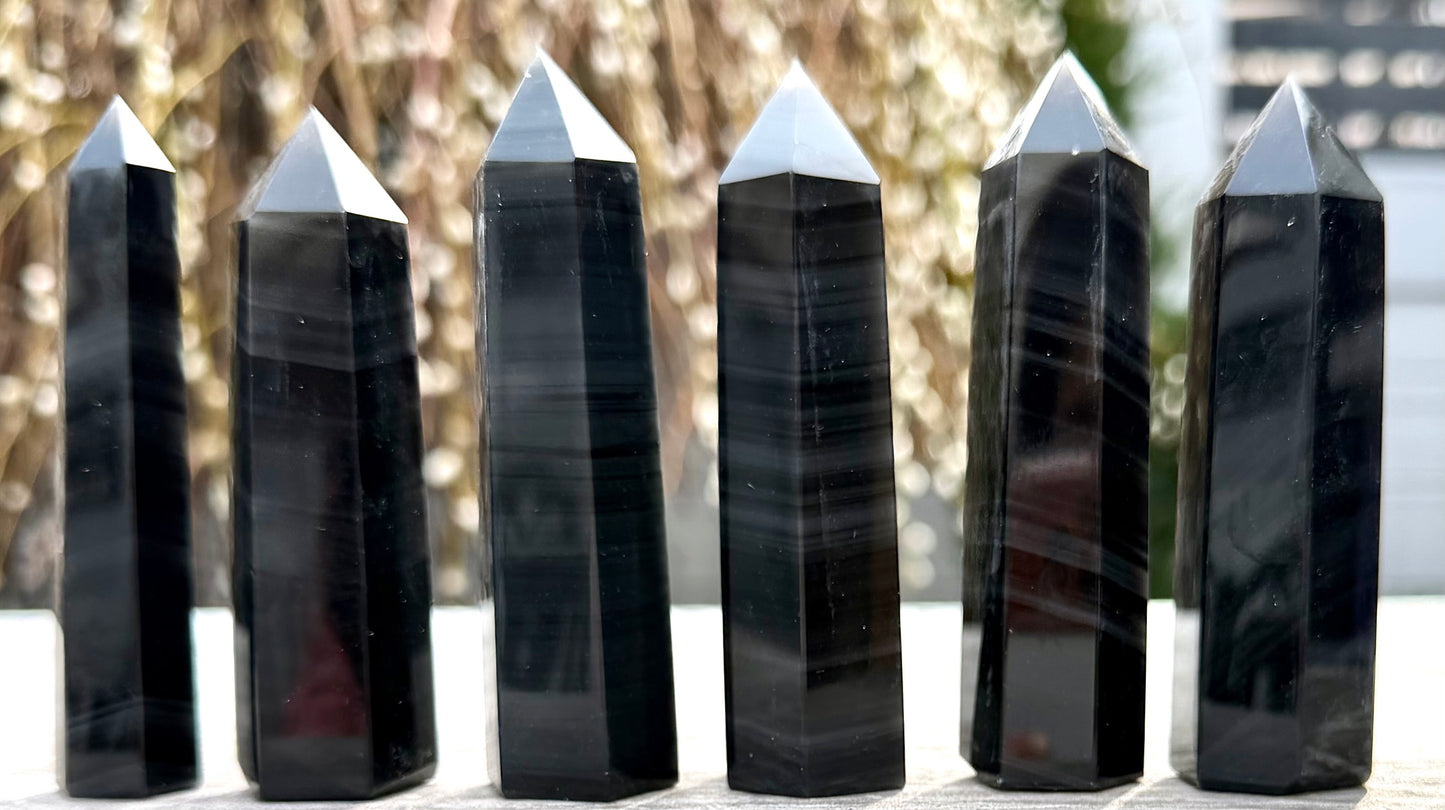 Wholesale Lot 1 Lb Natural Ice Obsidian Obsidian Obelisk Tower Point Crystal Energy