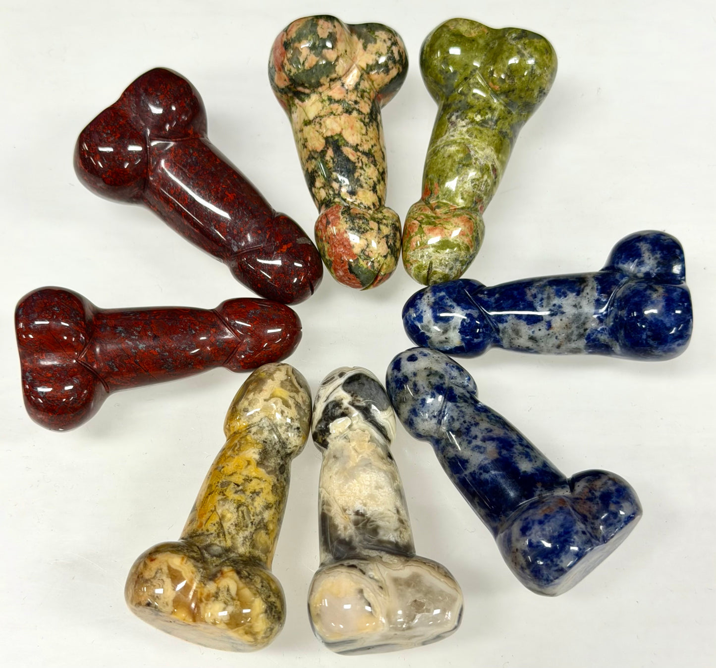 8 PCs 2” Mixed Crystal Mini Peen Healing Energy
