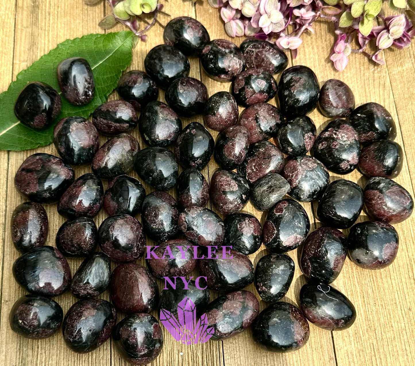 2 lbs Natural Garnet Astrophyllite Tumble Crystals Healing Energy