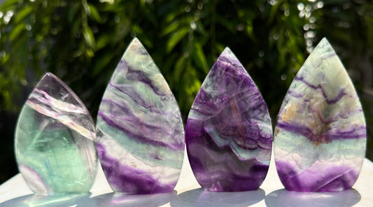 Wholesale Lot 4 pcs Natural Rainbow Fluorite Freeform Crystal Healing Energy 1.9-2lbs