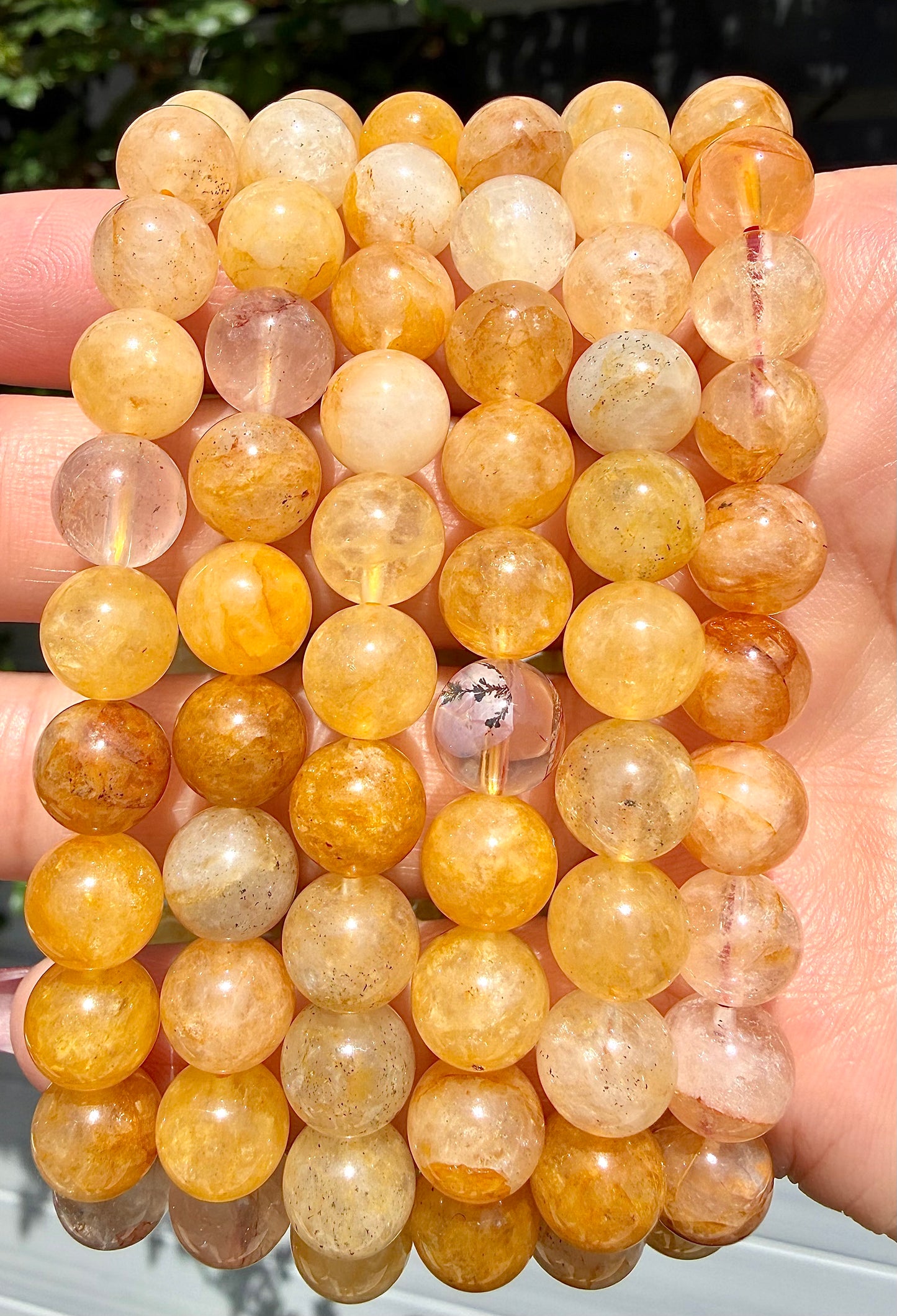 Wholesale Lot 6 Pcs Natural Golden Healer 8mm 7.5” Crystal Healing Stretch Bracelet