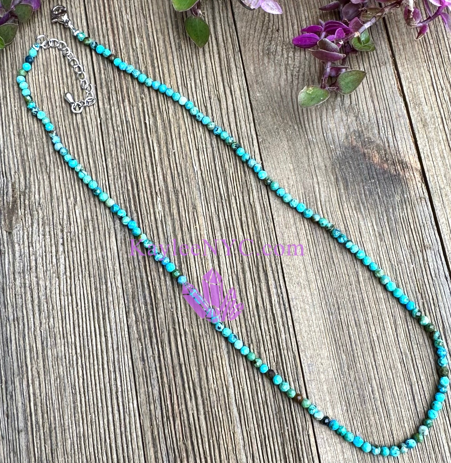 6 PCs 2mm Natural Turquoise Necklaces