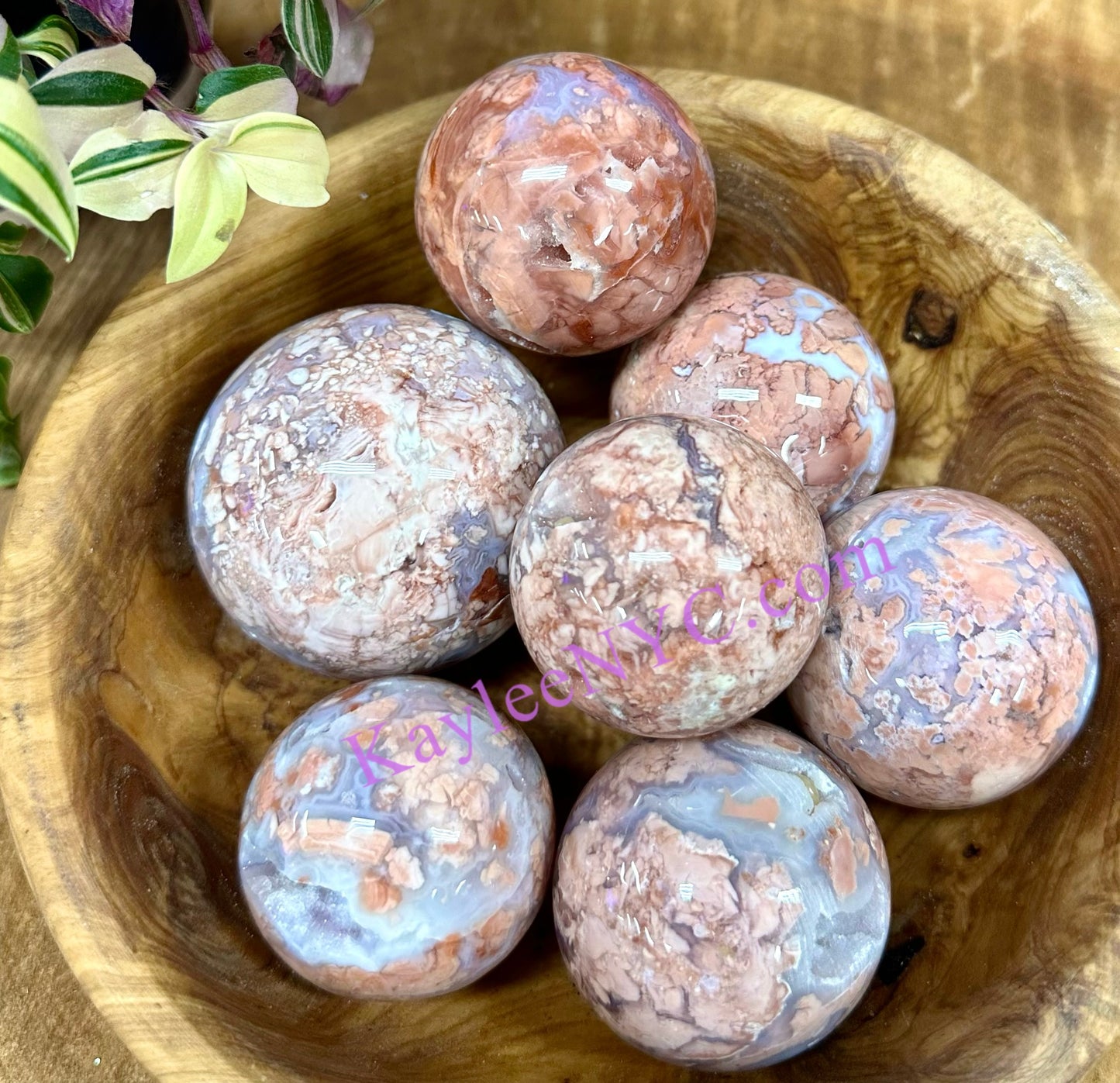 5-7 PCs Natural Pink Agate Sphere