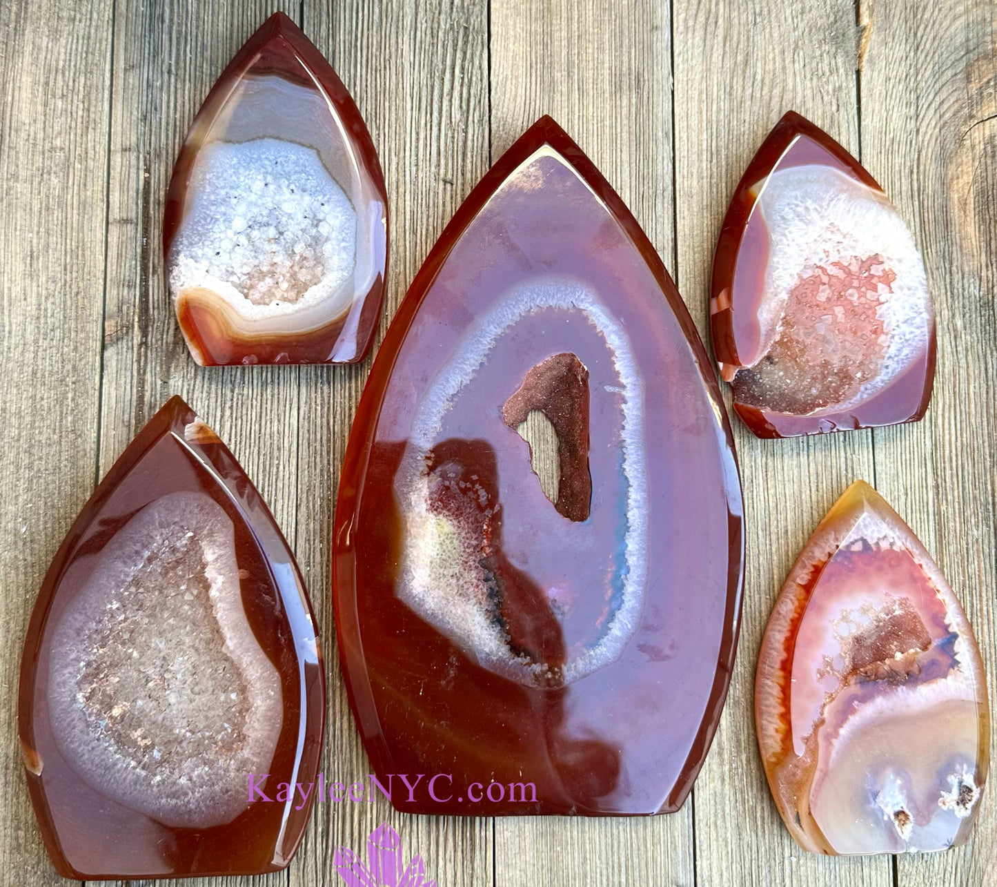 5-6 PCs Natural Carnelian Druzy Freeform