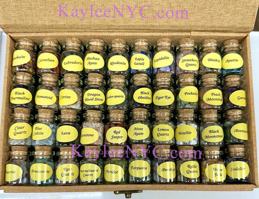 Wholesale Lot 3 Cases Natural mini Bottles Chip Crystal Set Healing Energy